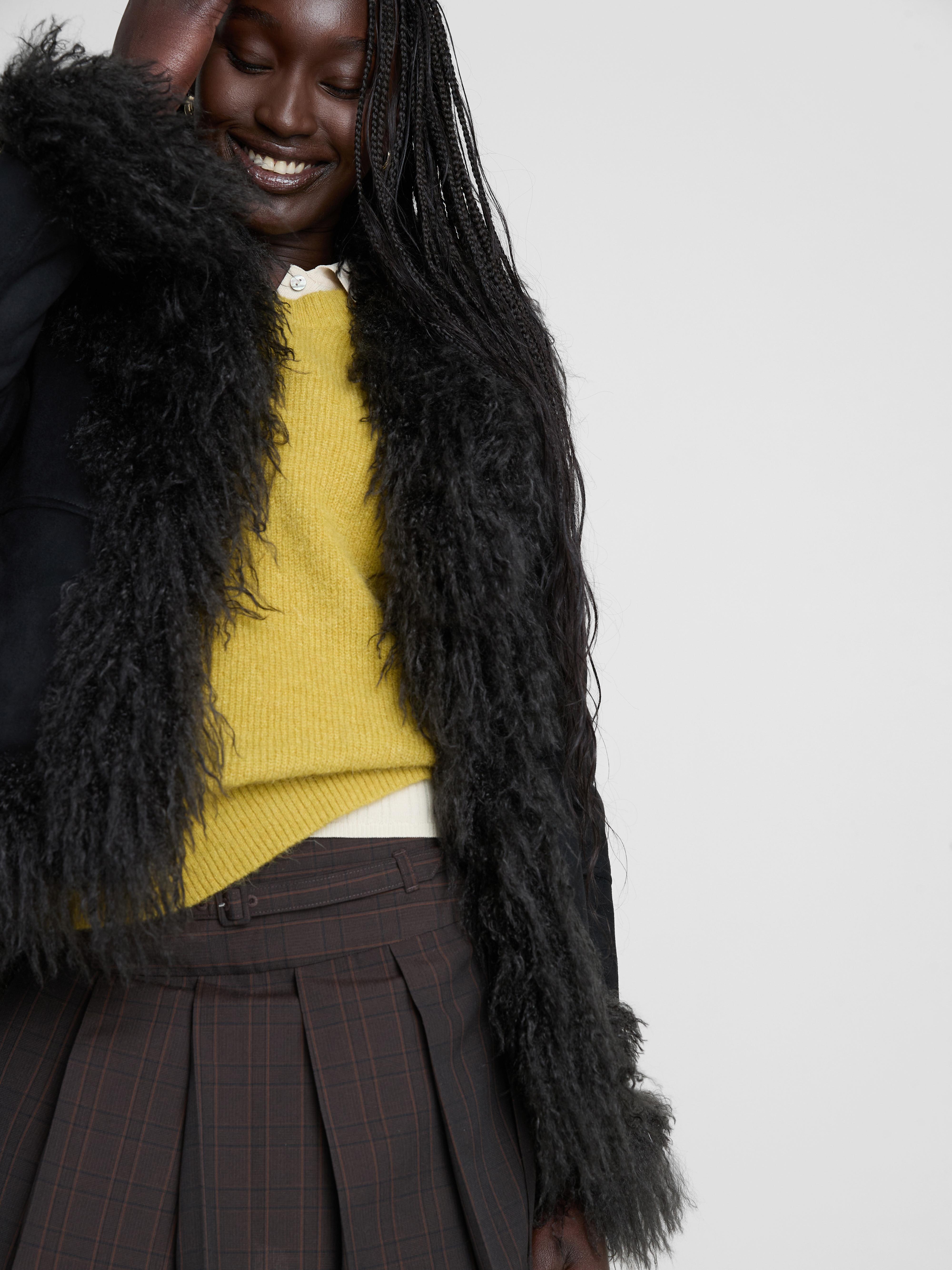 Shaggy Faux Fur Trim Jacket