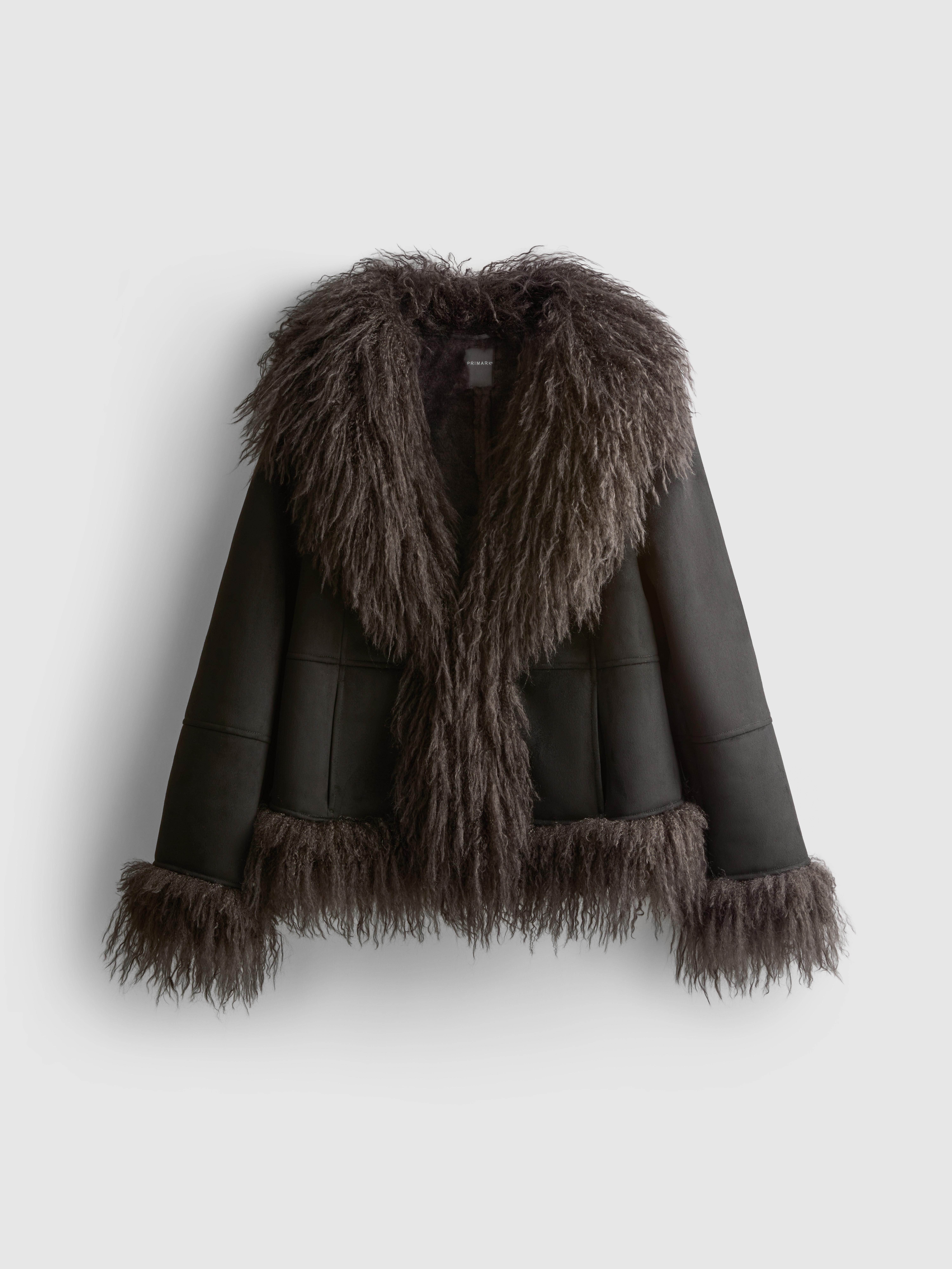 Shaggy Faux Fur Trim Jacket