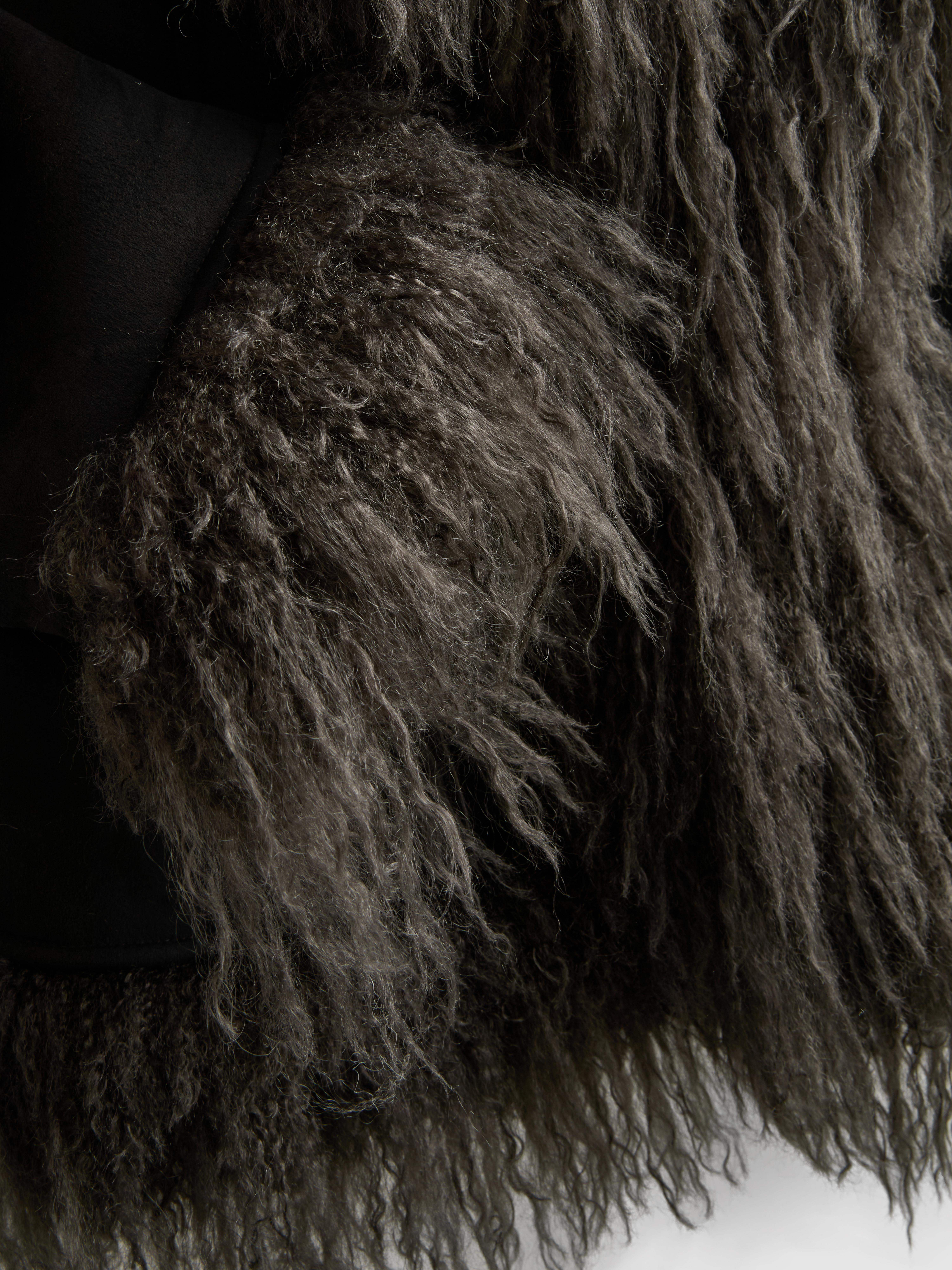 Shaggy Faux Fur Trim Jacket