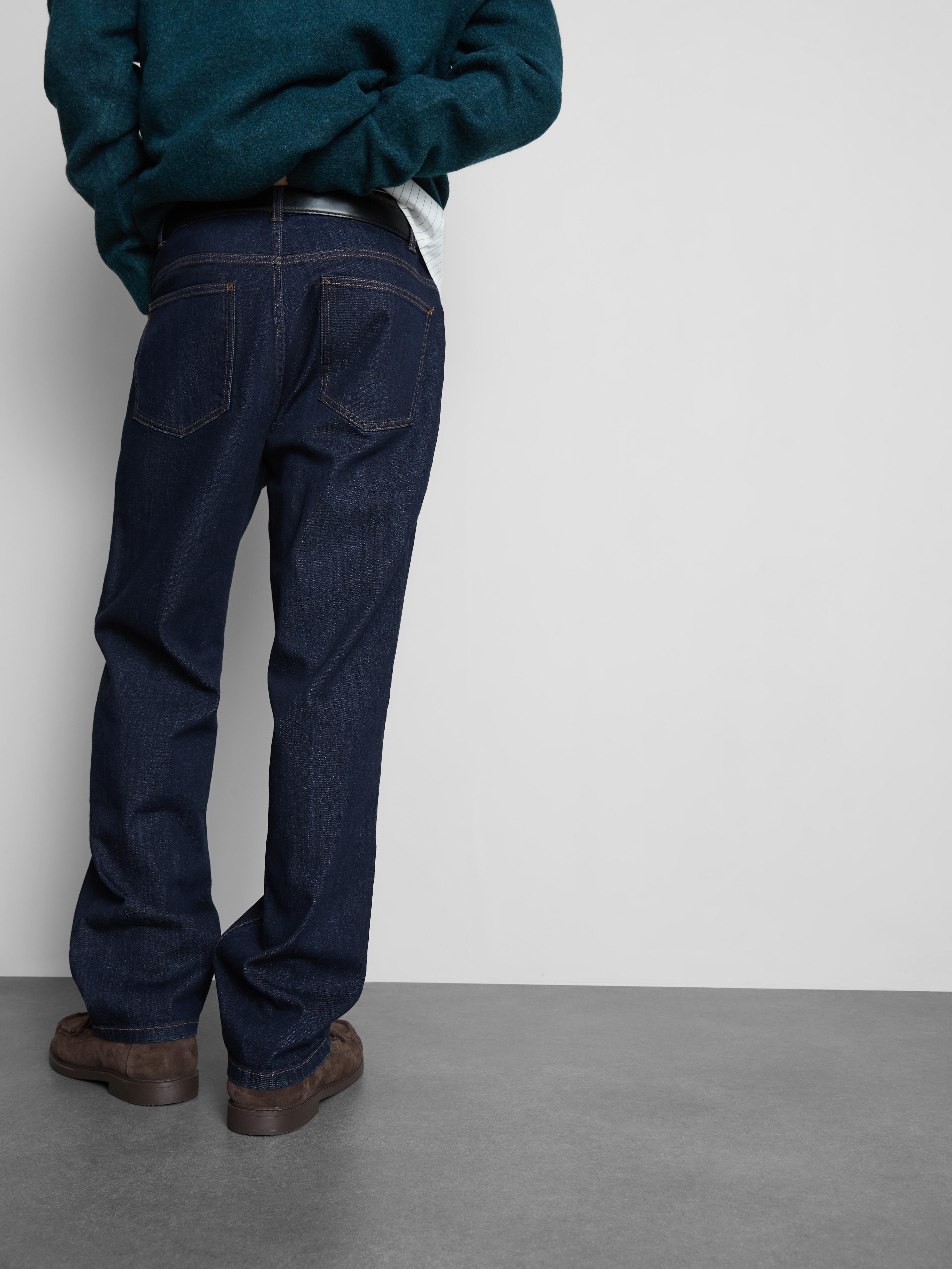 Men's Indigo Mid-Rise Straight-Leg Jeans