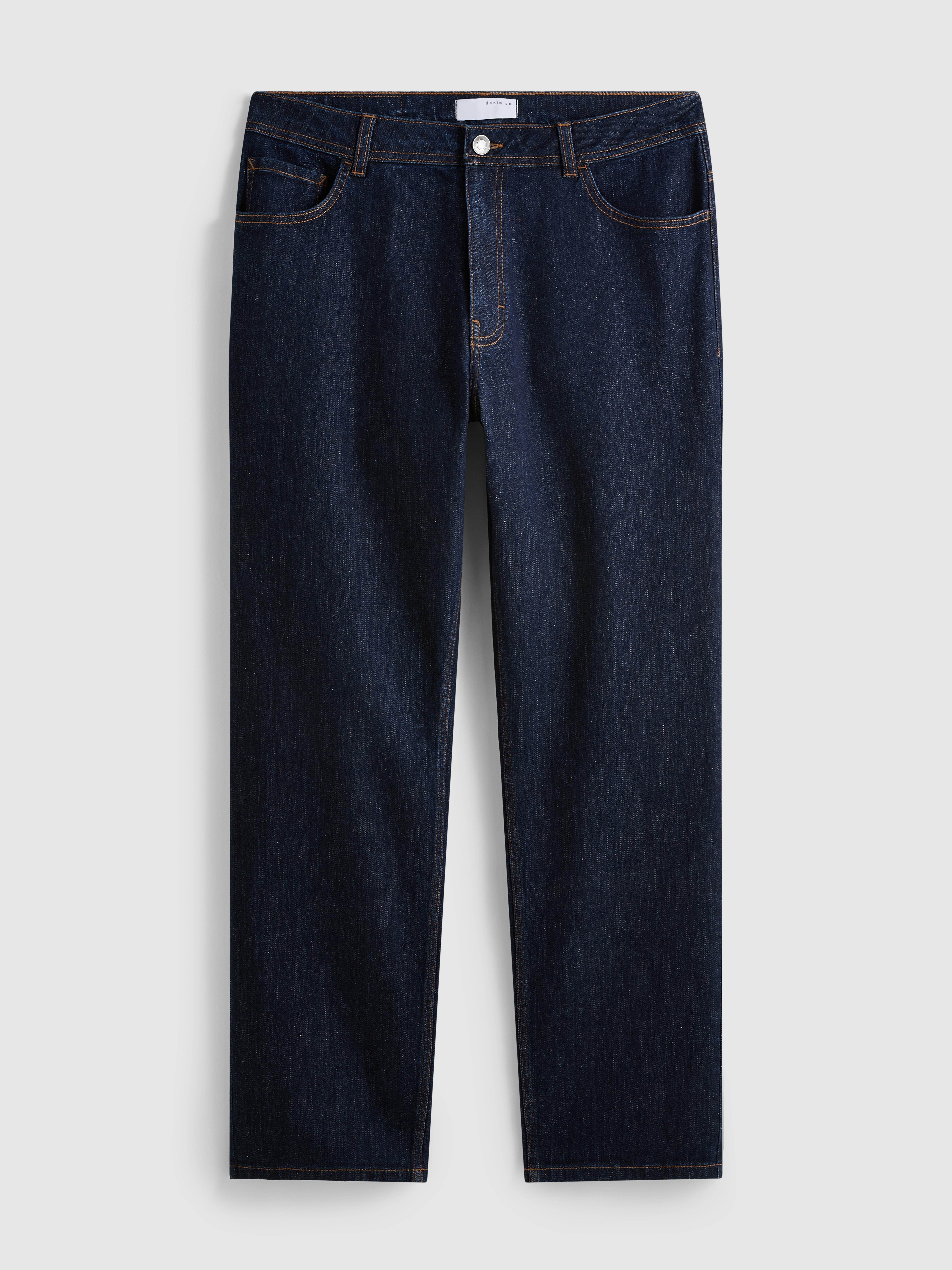 Men's Indigo Mid-Rise Straight-Leg Jeans