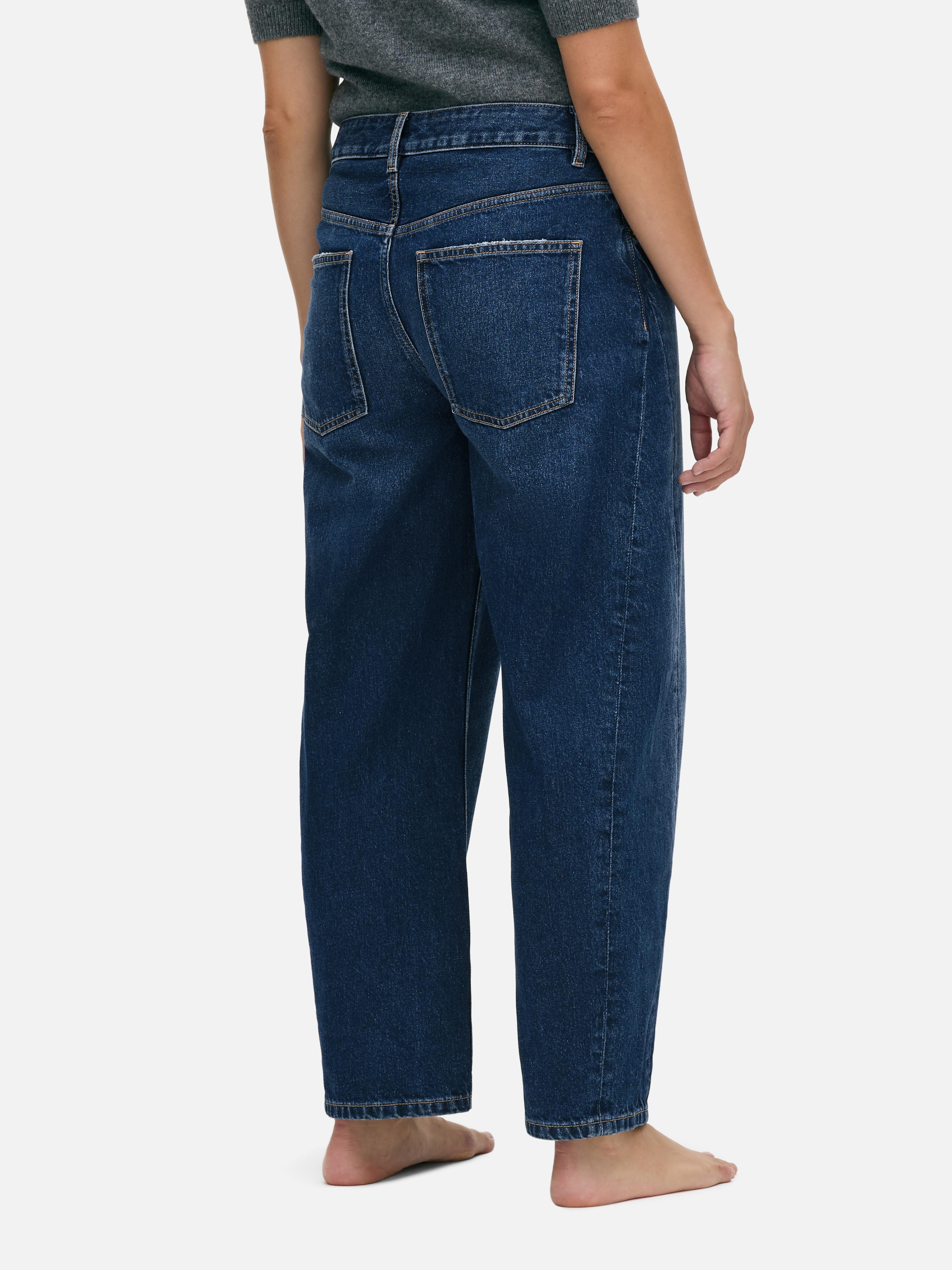 Mid-Rise Barrel Leg Jeans