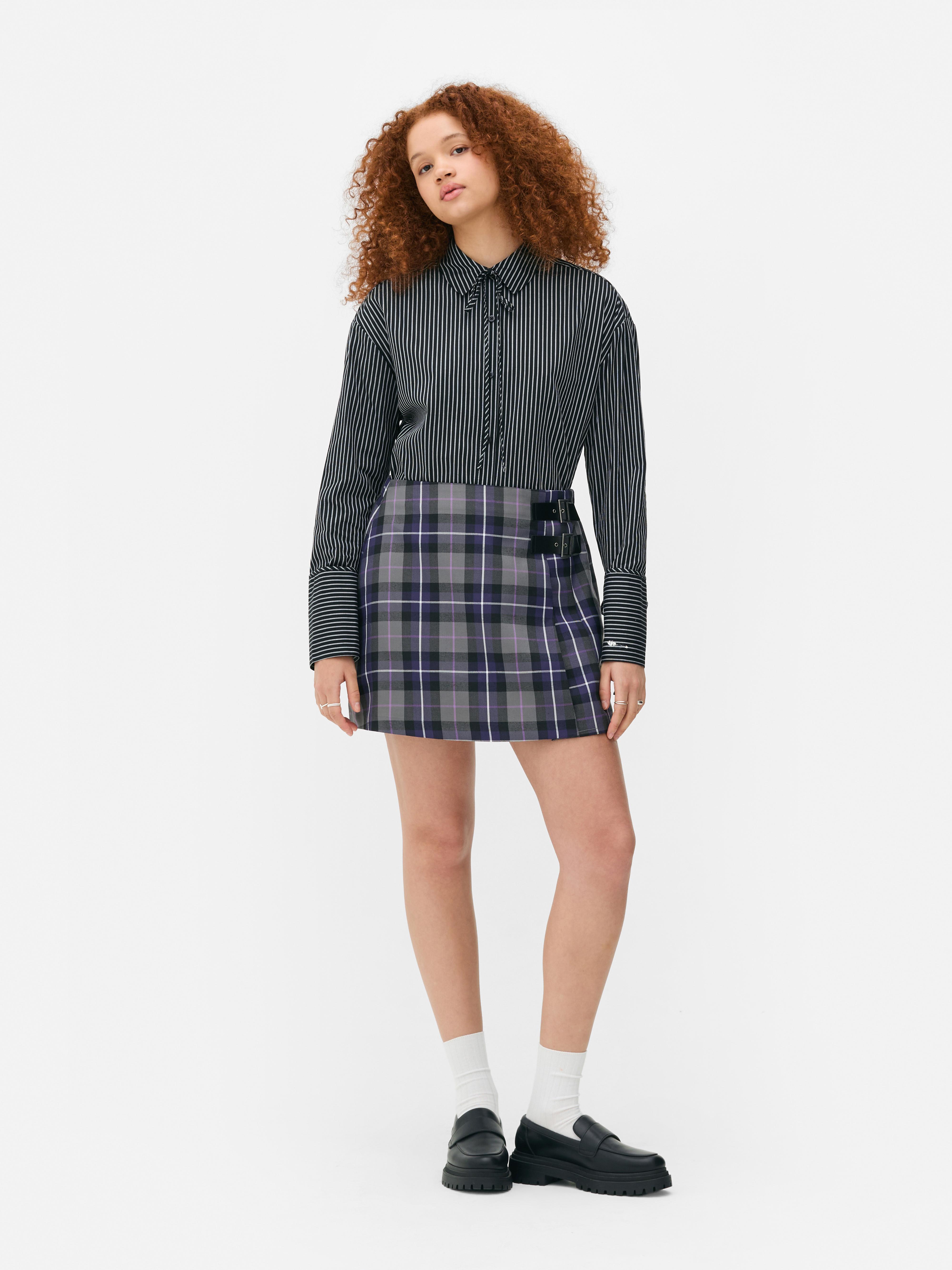 Camisa laço riscas Colleen Atwood X Wednesday