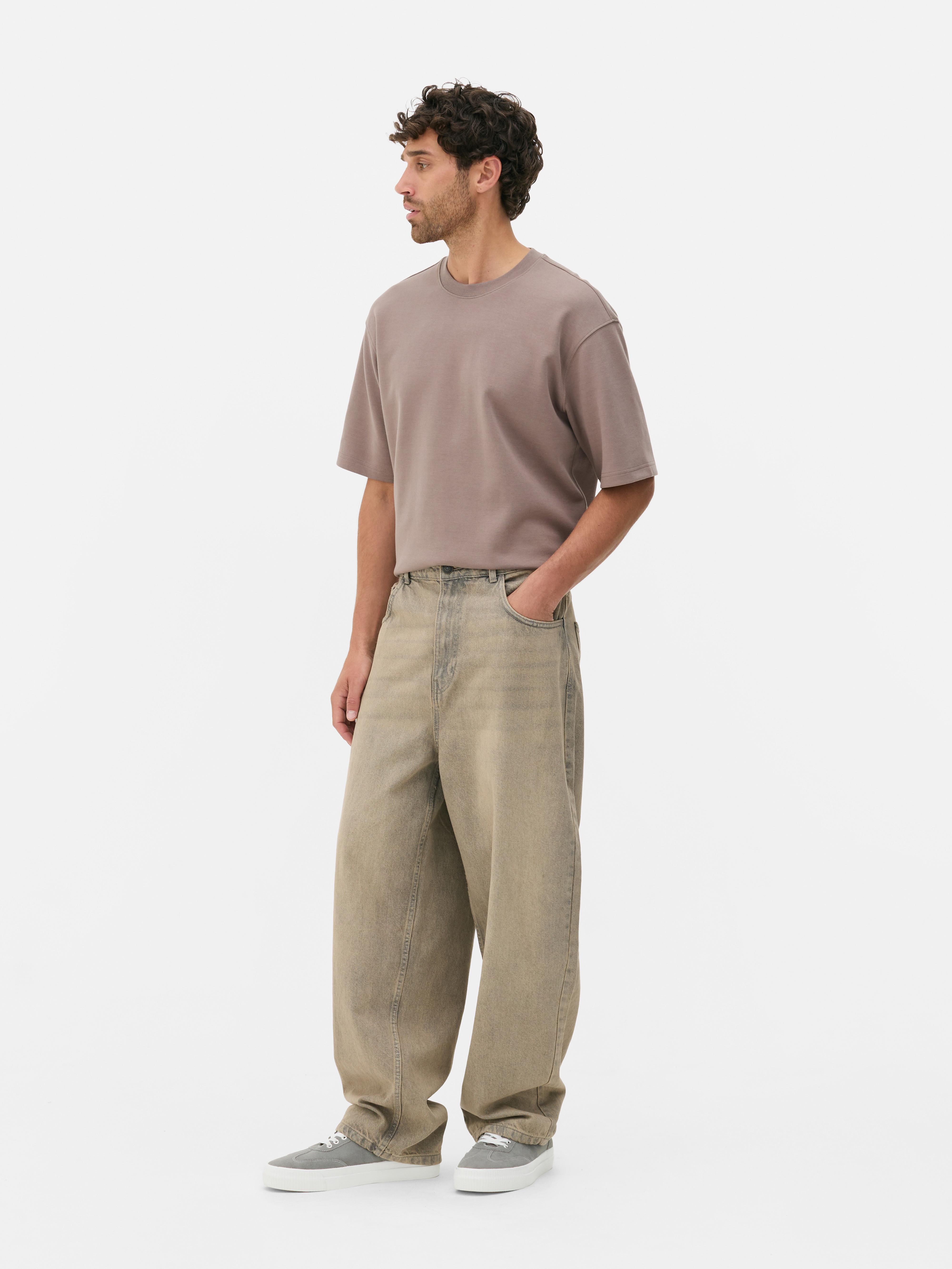 Jean large taille mi-haute