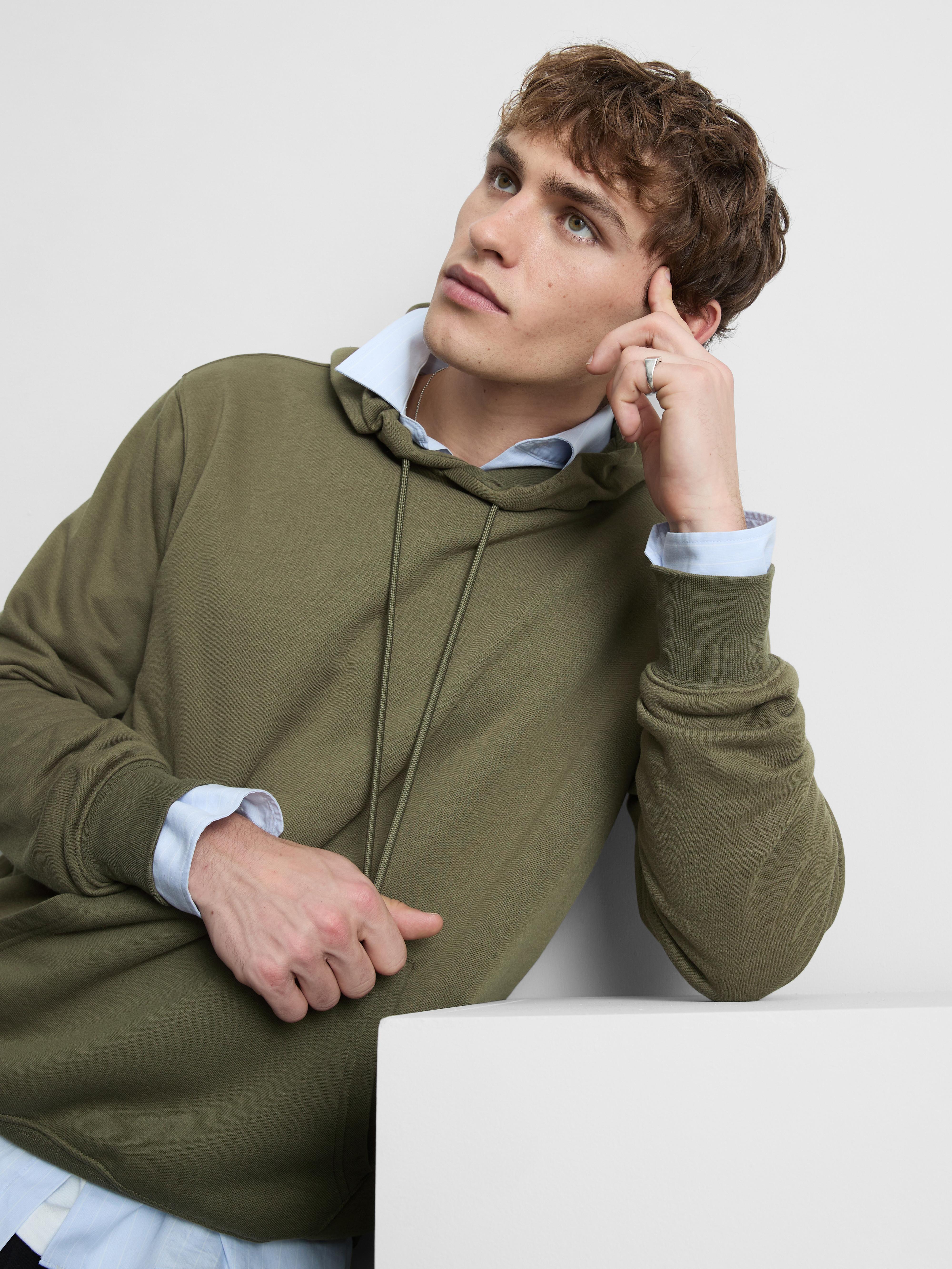 Basic hoodie met trekkoord