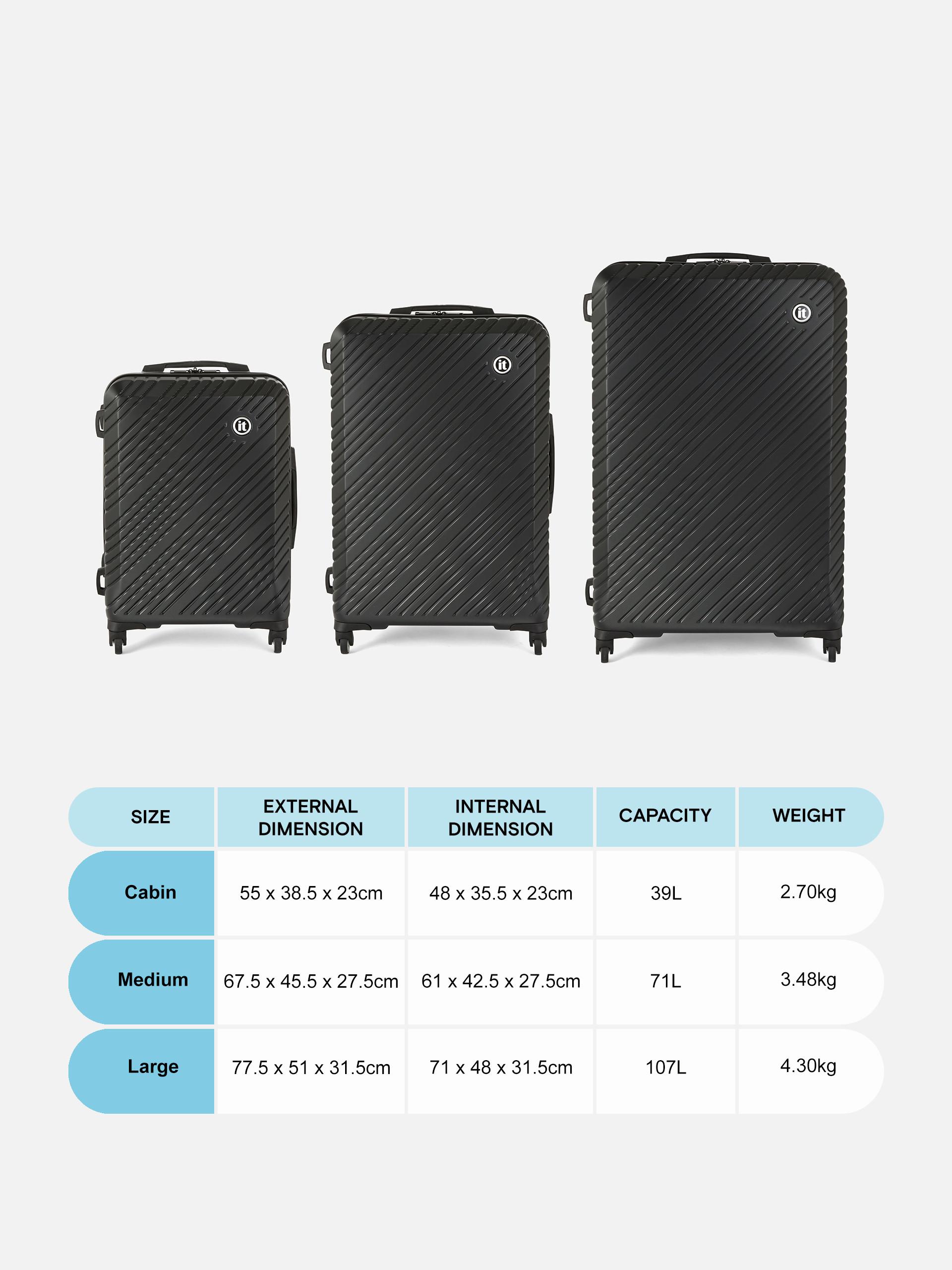 3pk it Luggage Hard Shell Suitcases