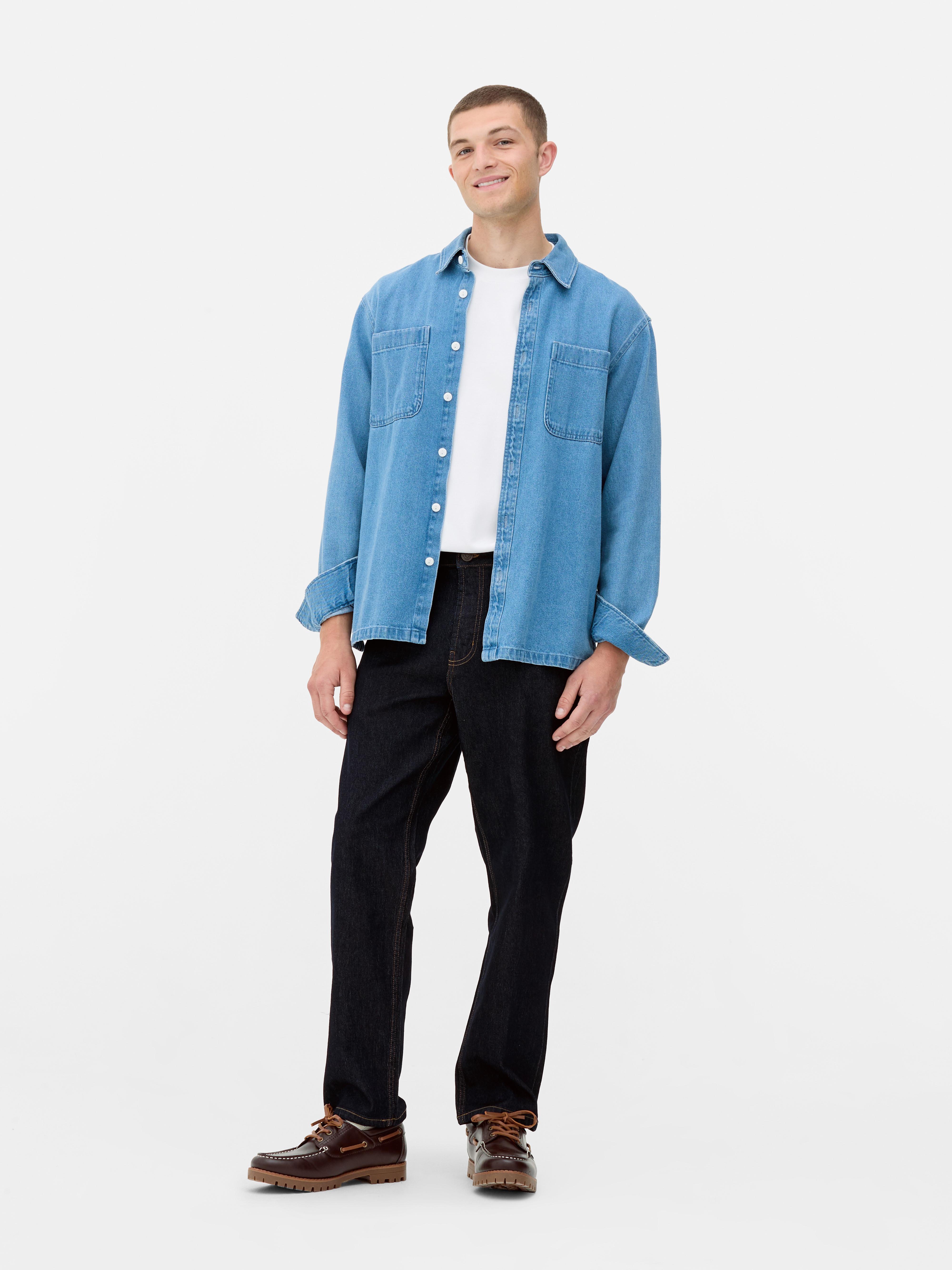 Halfhoge jeans met rechte pijpen