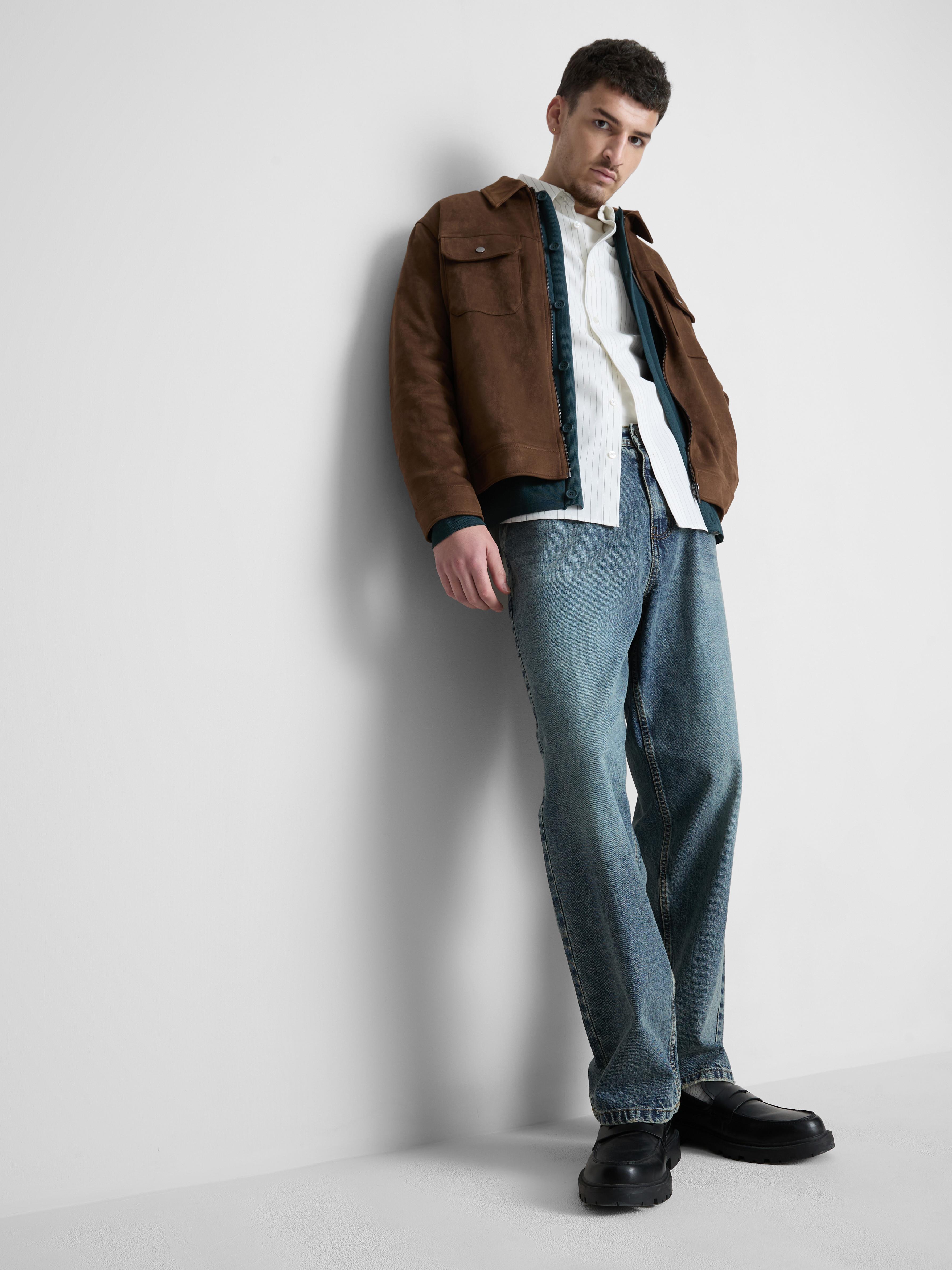Relaxte jeans met rechte pijpen en middelhoge taille