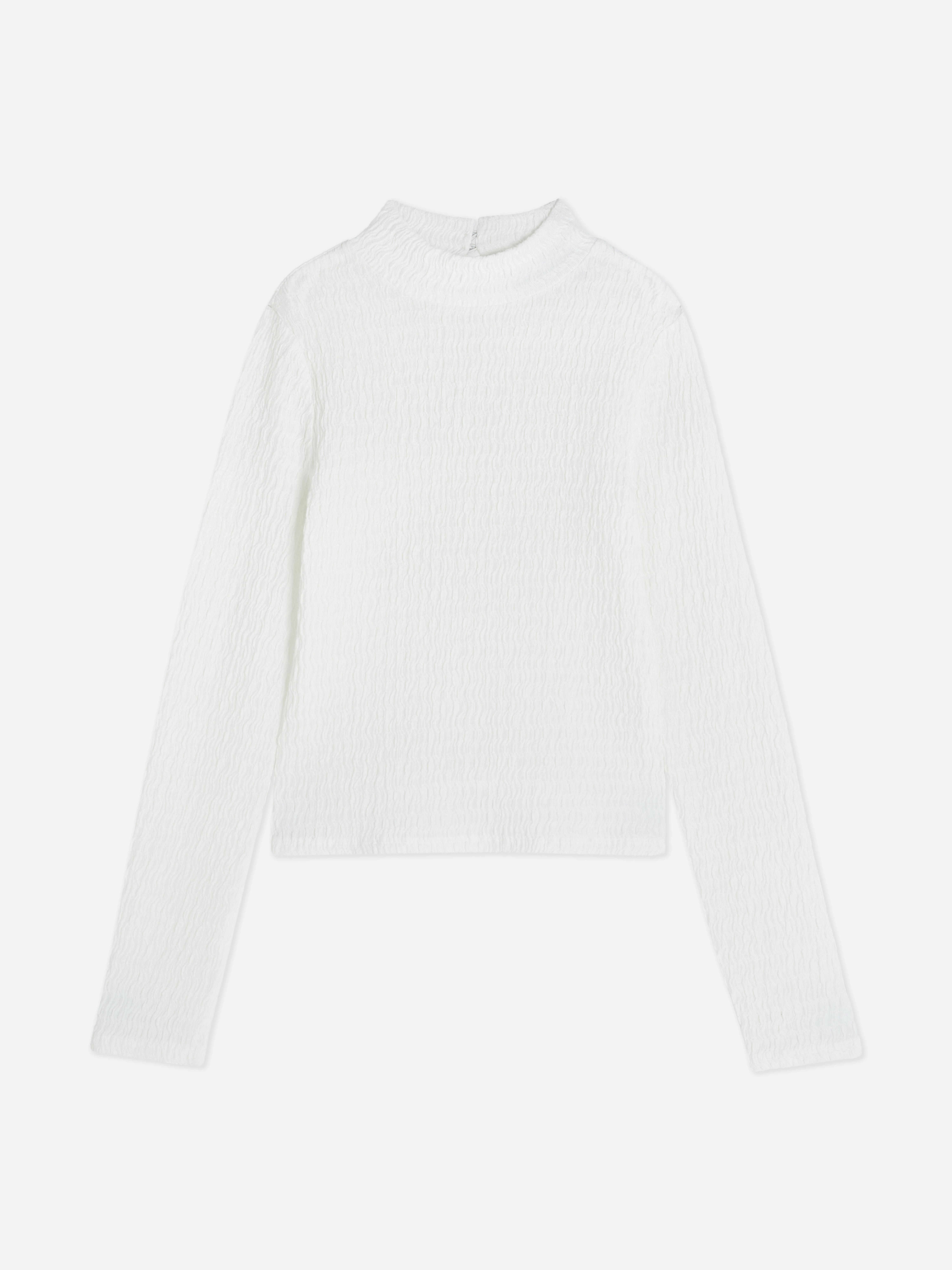 Top met hoge hals en textuur