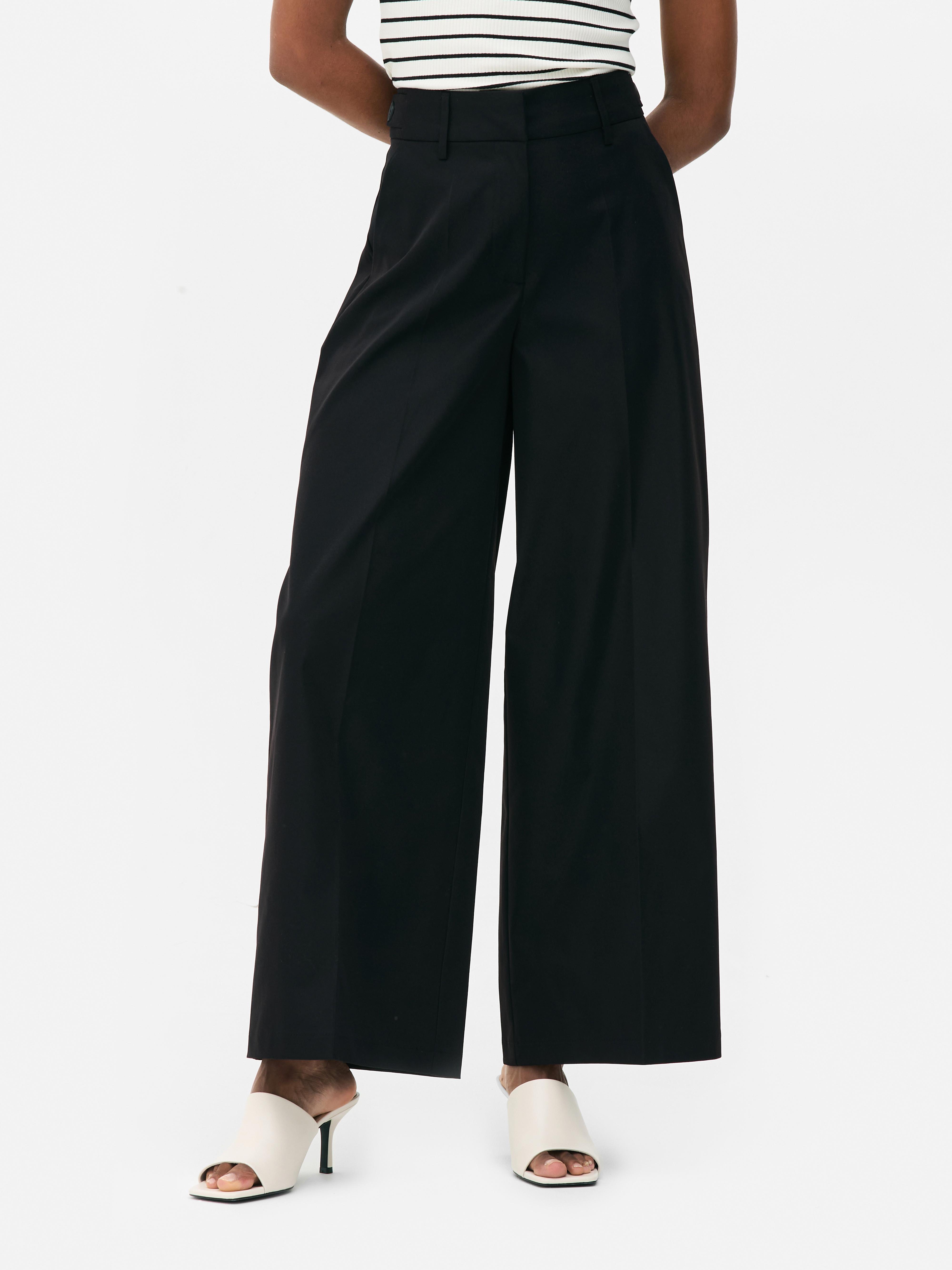 Pantaloni utility a gamba larga e vita media