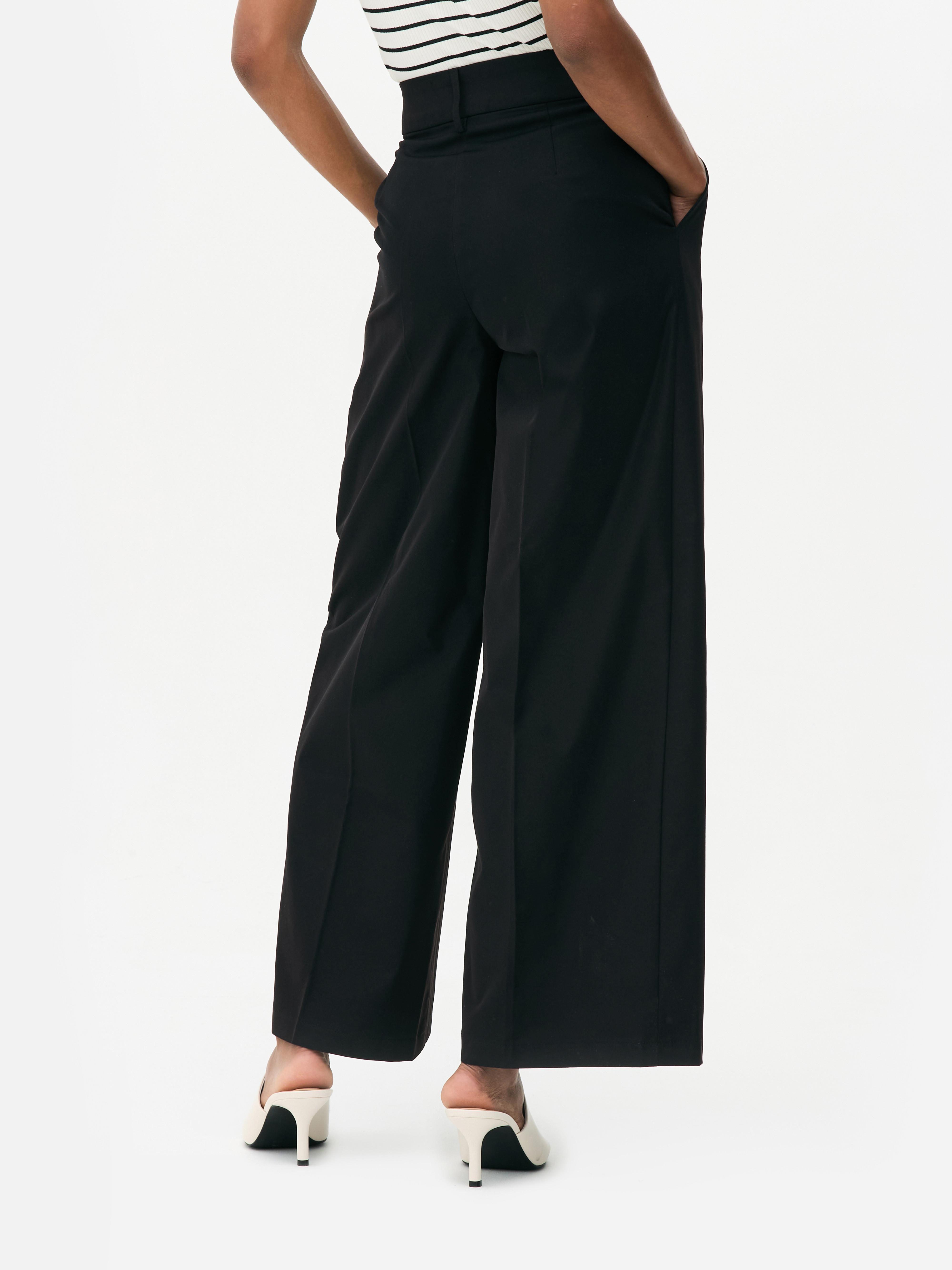 Pantaloni utility a gamba larga e vita media