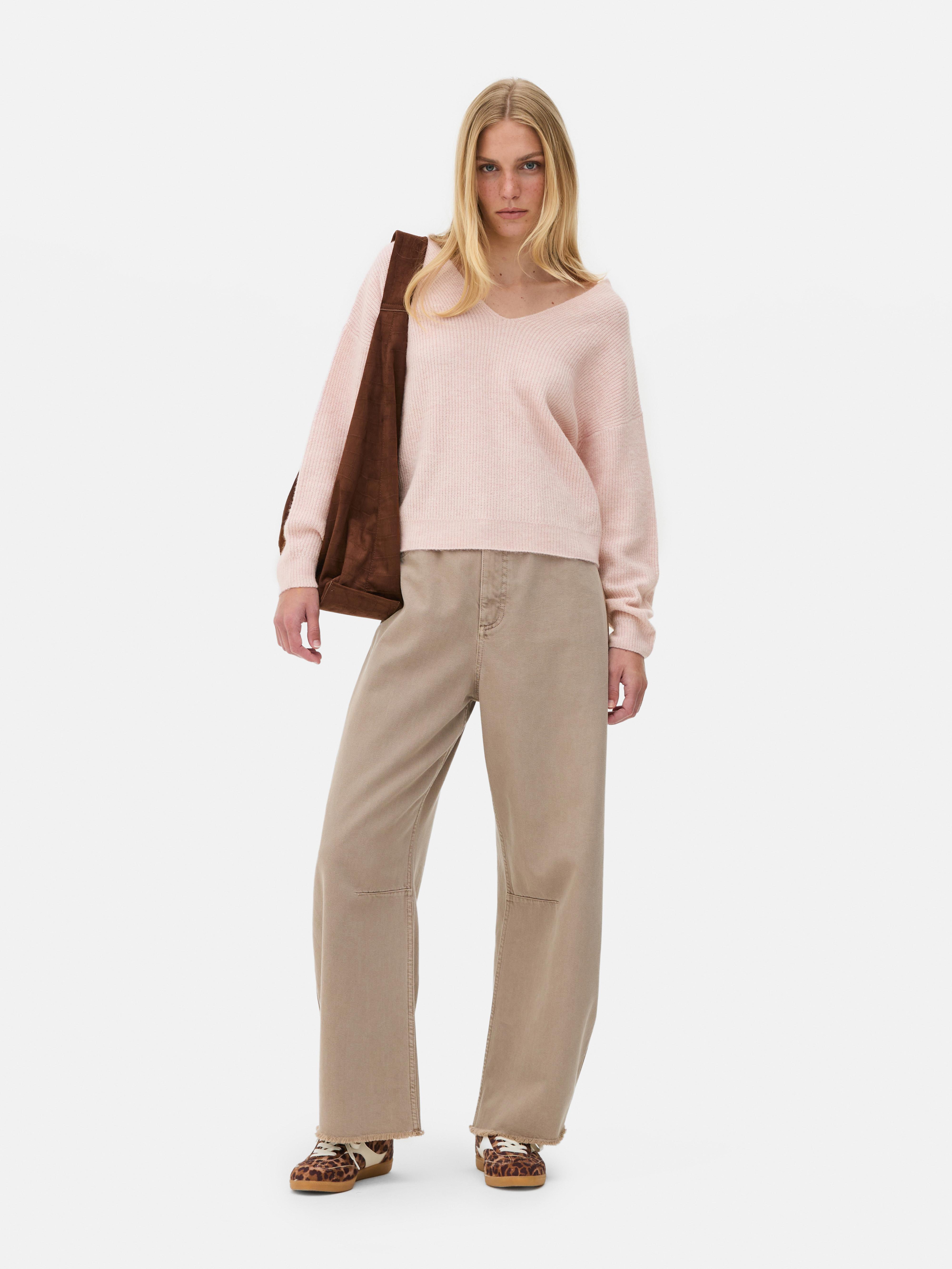 V-Neck Drop Shoulder Jumper
