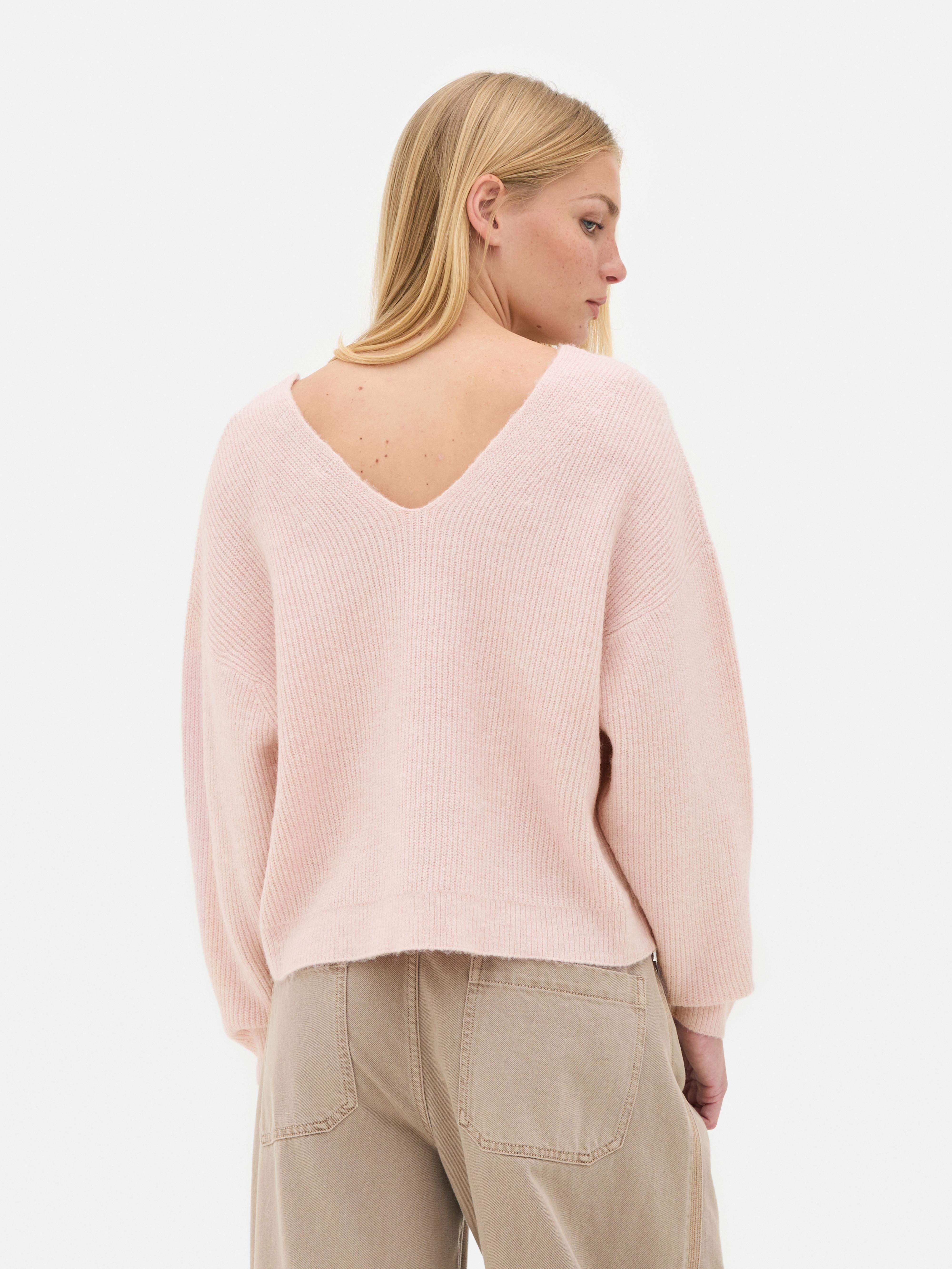 V-Neck Drop Shoulder Jumper