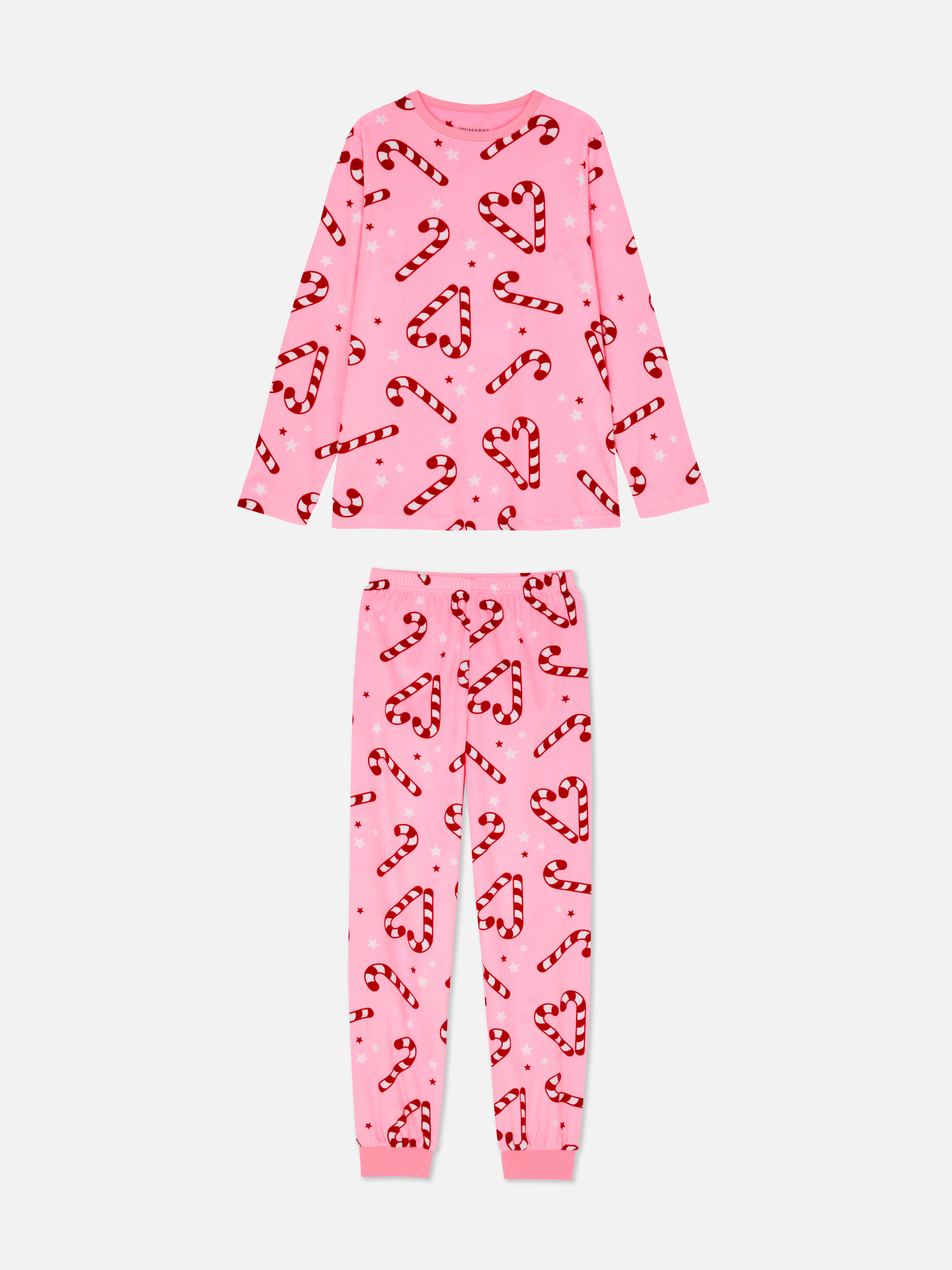 7-15yrs | Christmas Candy Cane Graphic Cosy Pyjamas