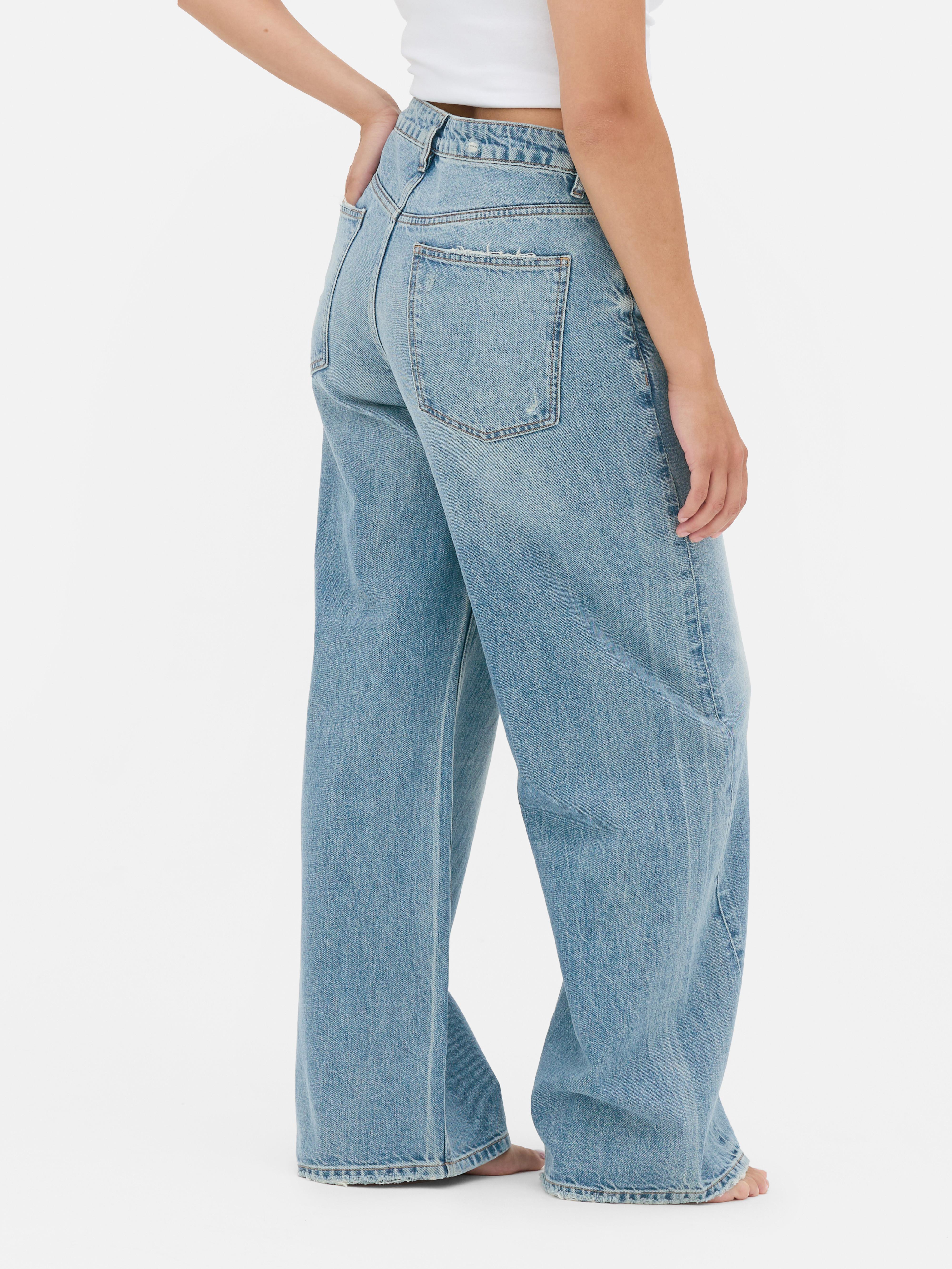 Jean large taille mi-haute