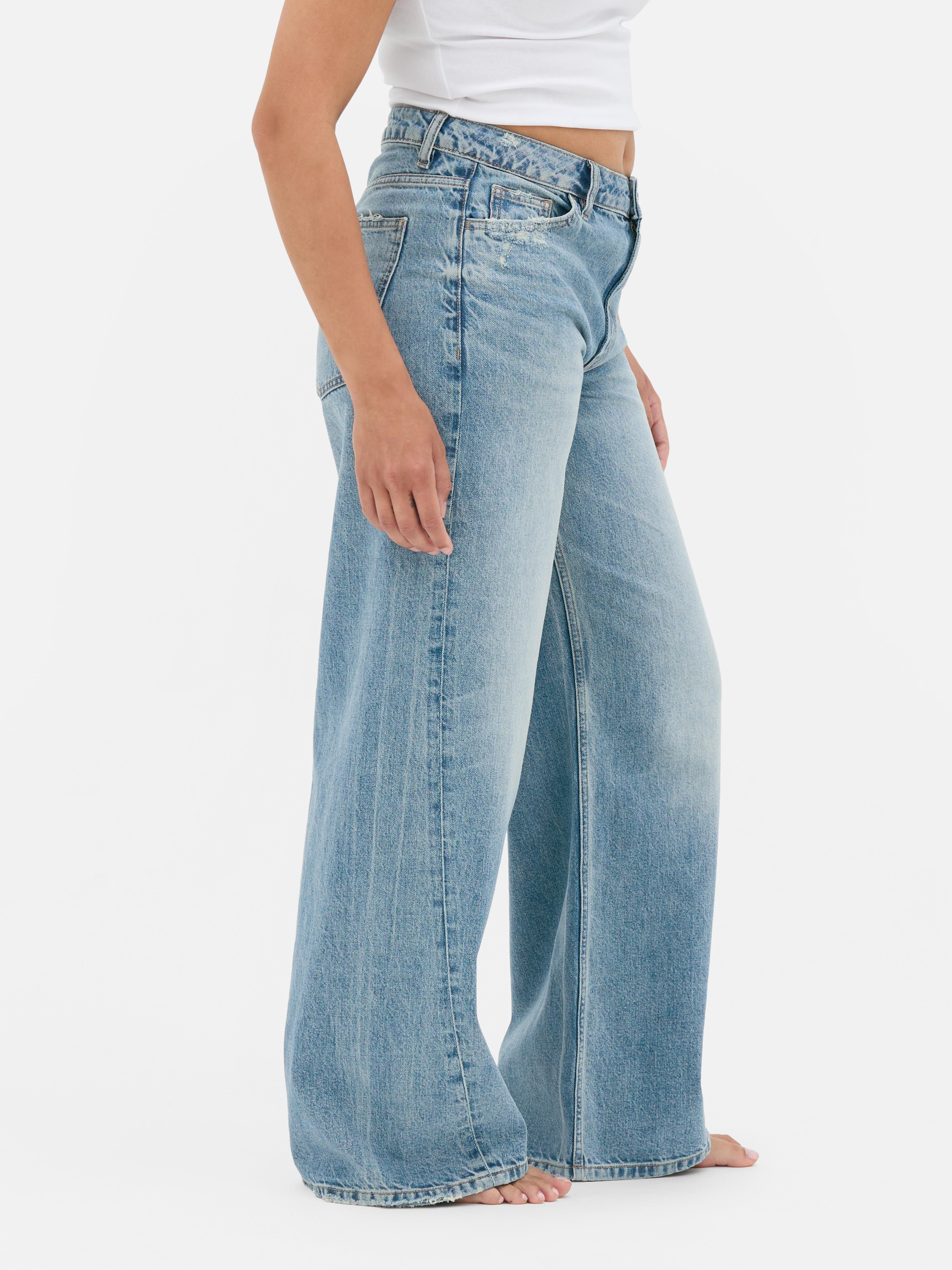 Jean large taille mi-haute