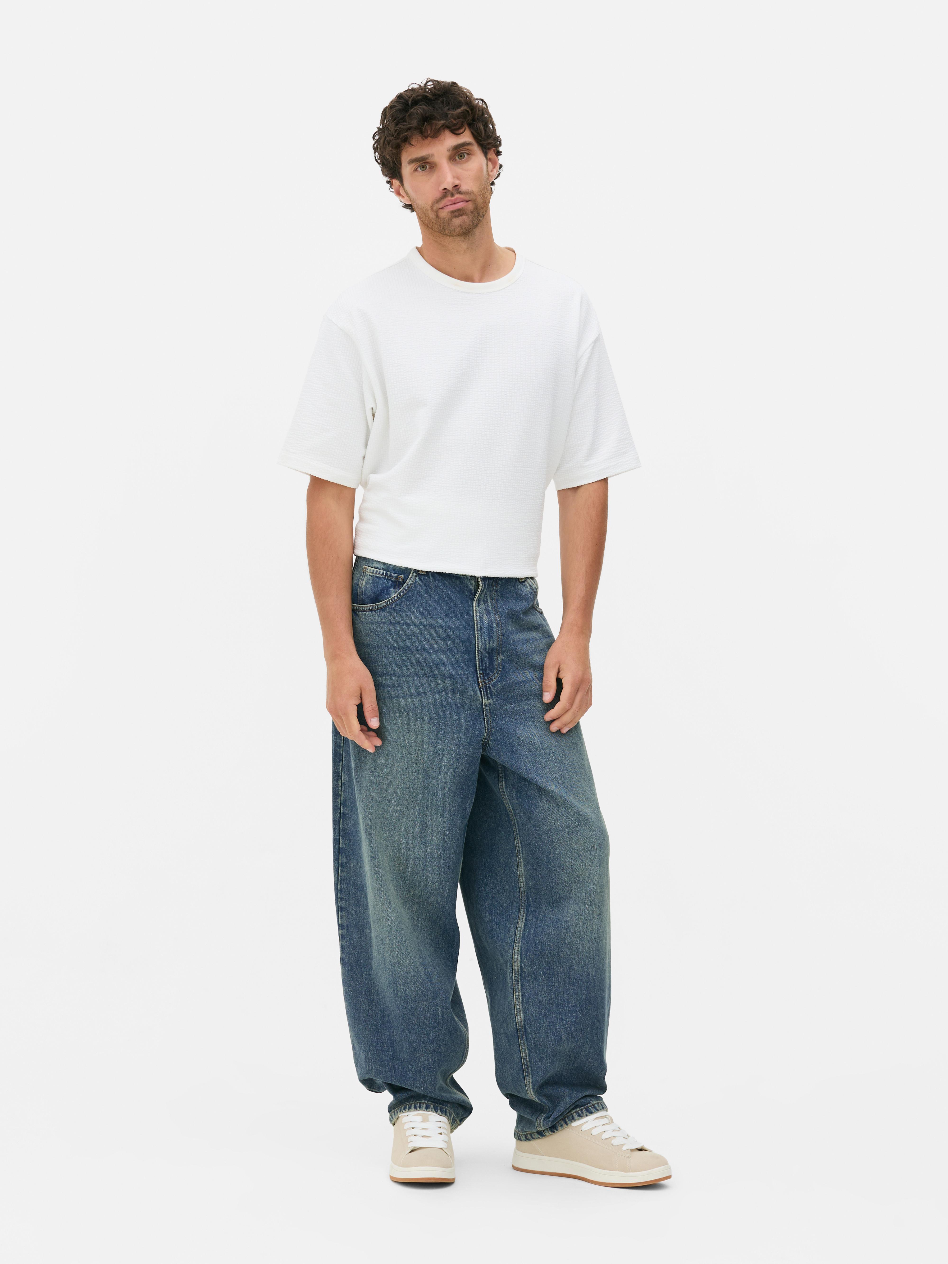Jean barrel taille basse