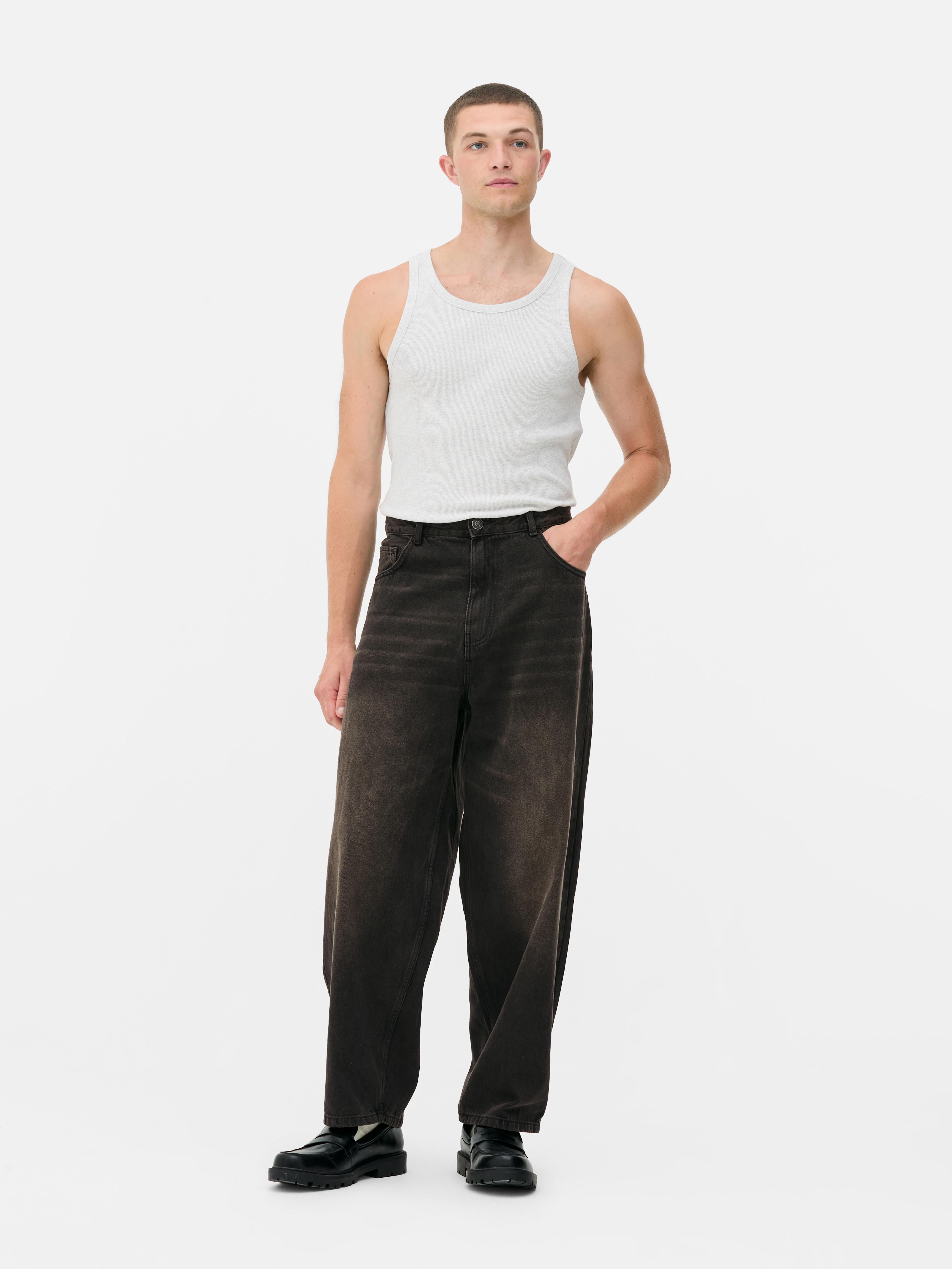 Jean barrel taille basse