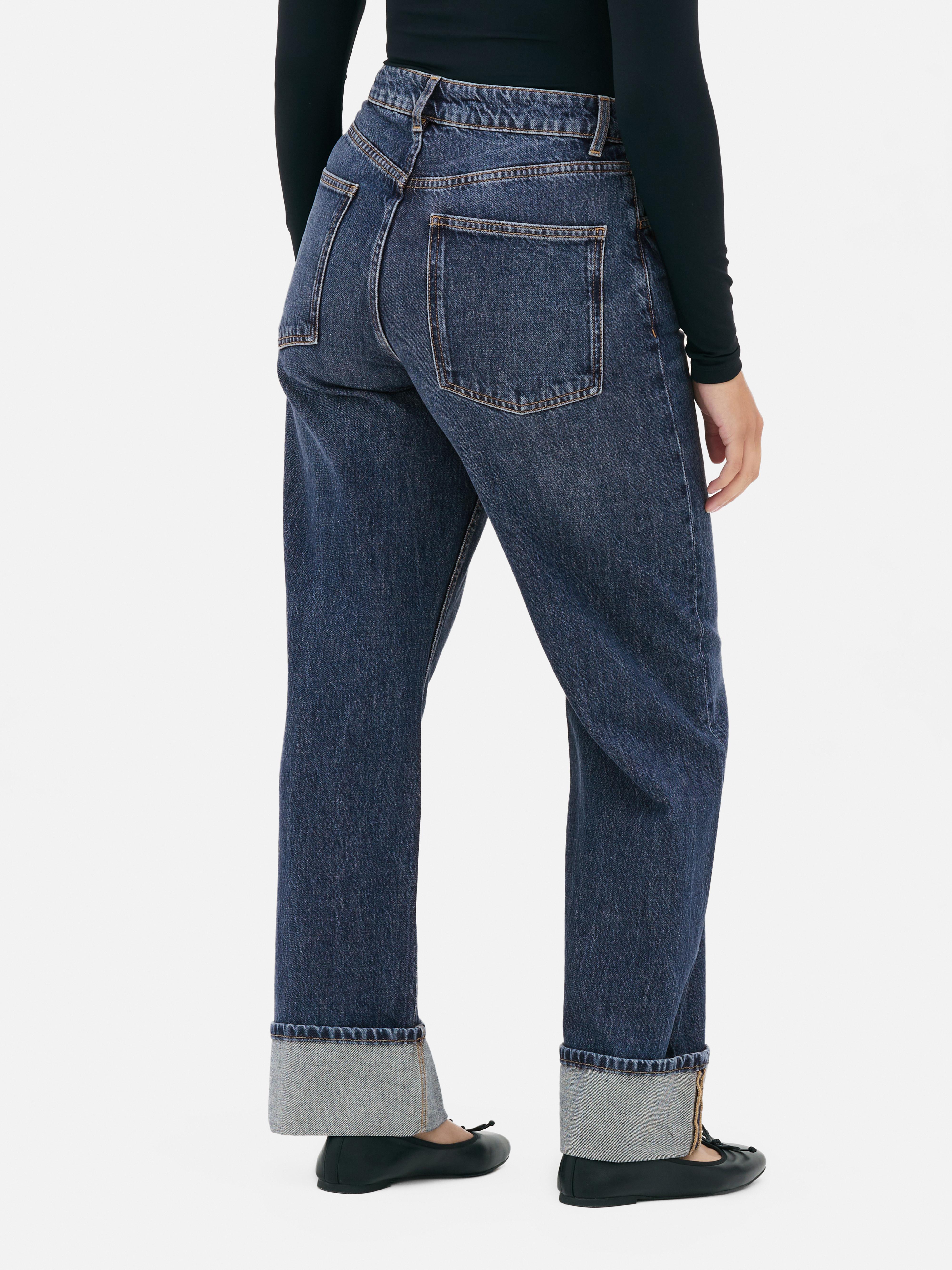 Mid-Rise Wide Leg Pintuck Jeans