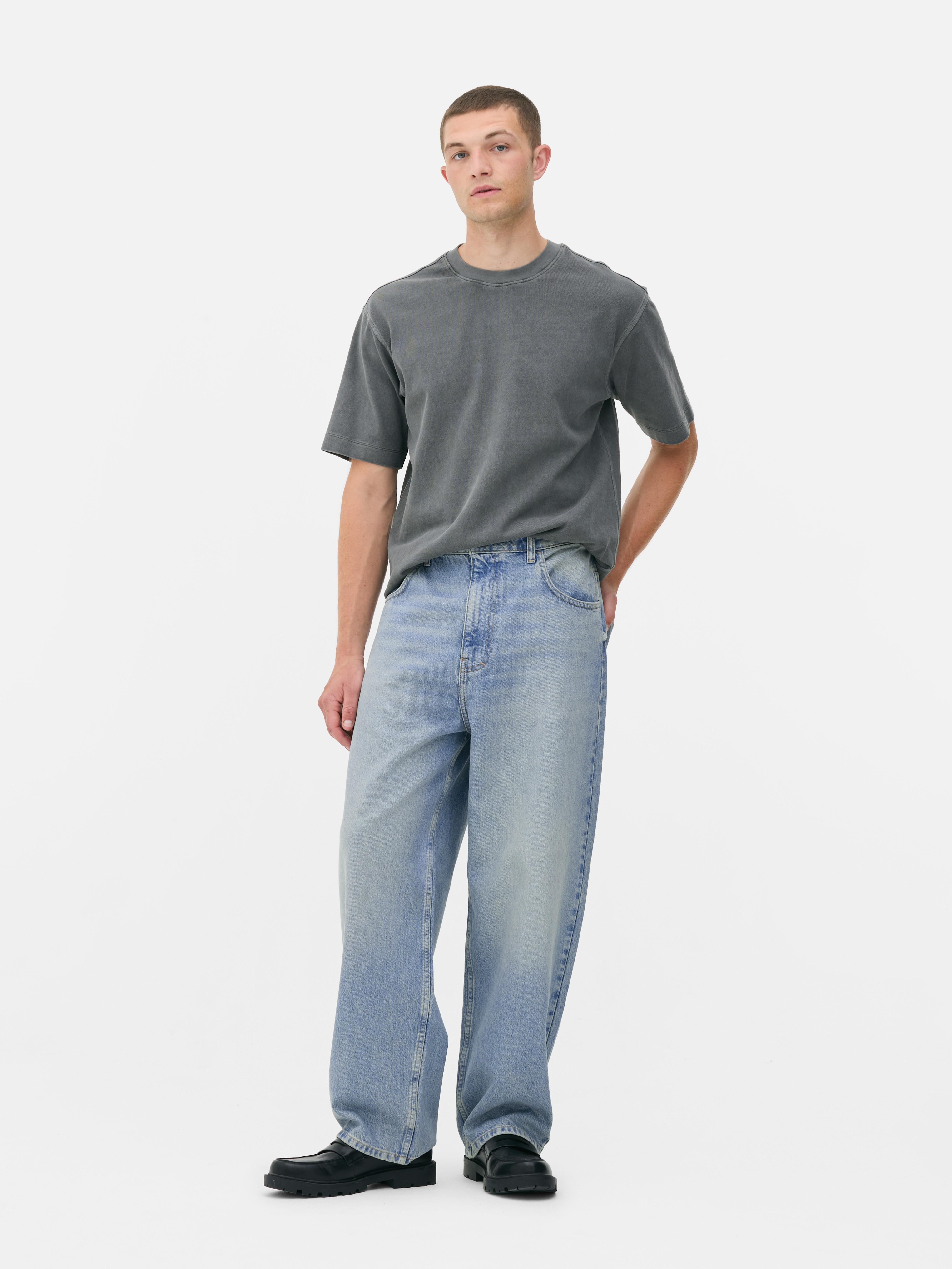 Jean baggy à taille mi-haute
