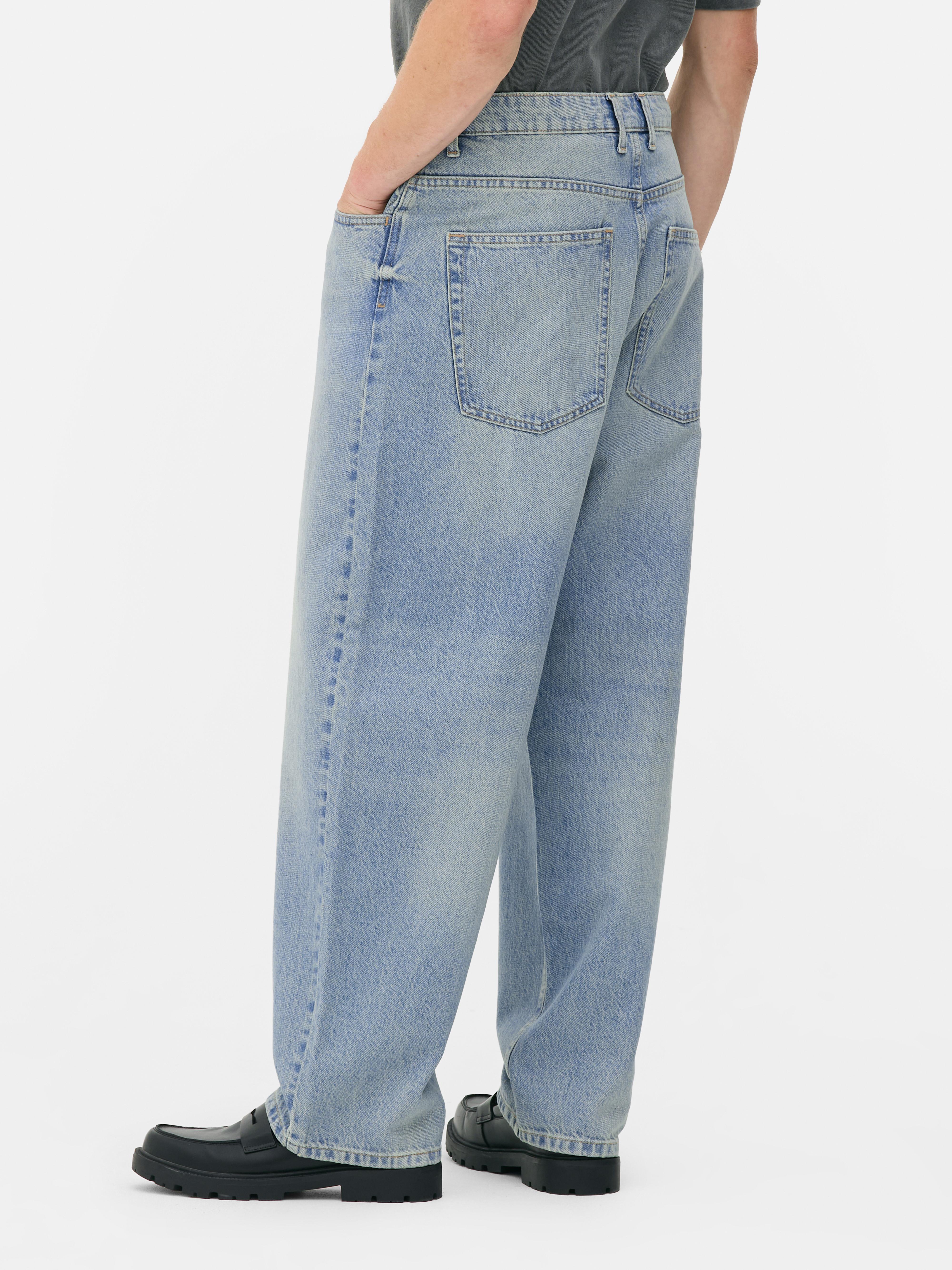 Jean baggy à taille mi-haute