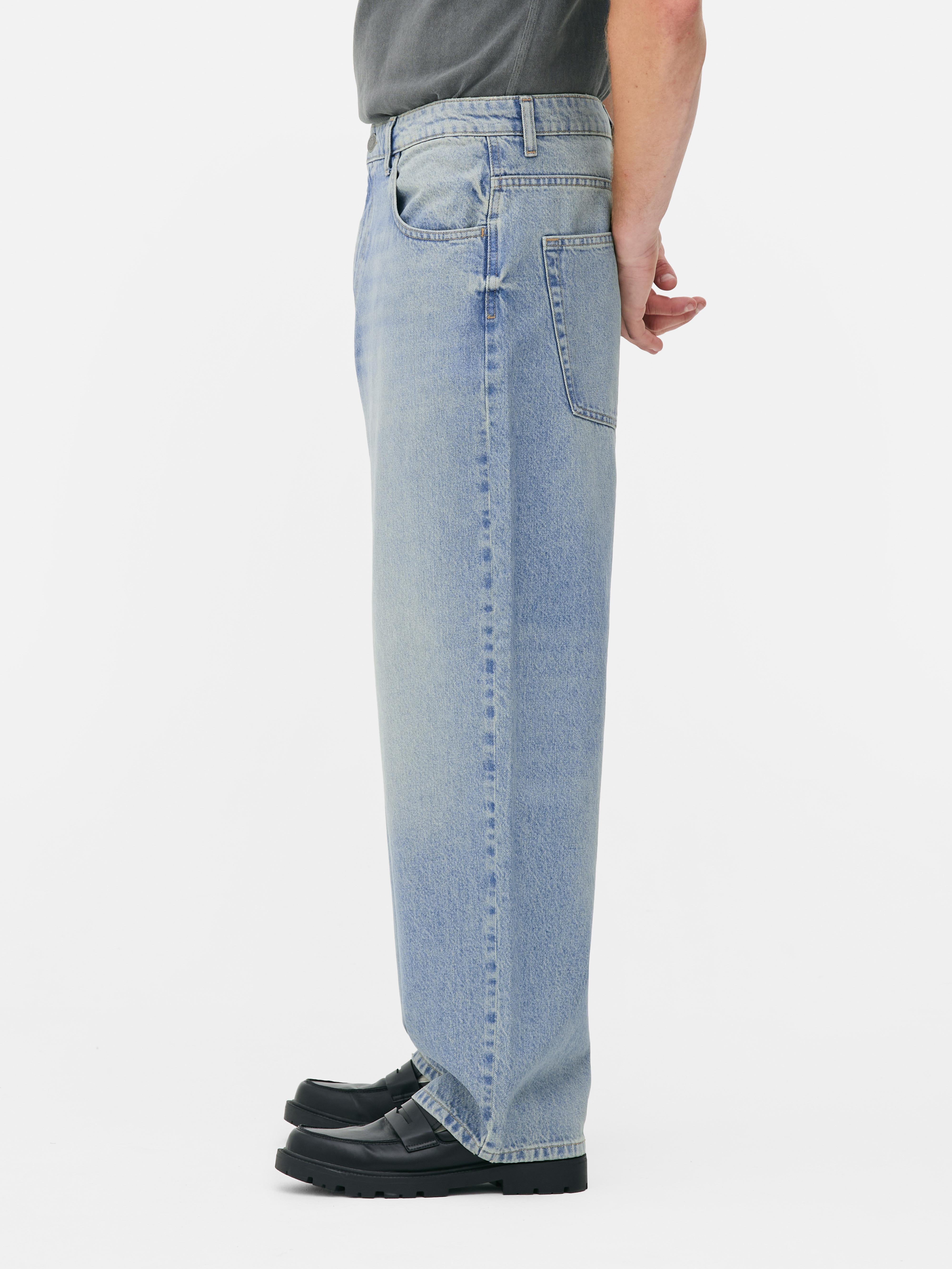 Jean baggy à taille mi-haute