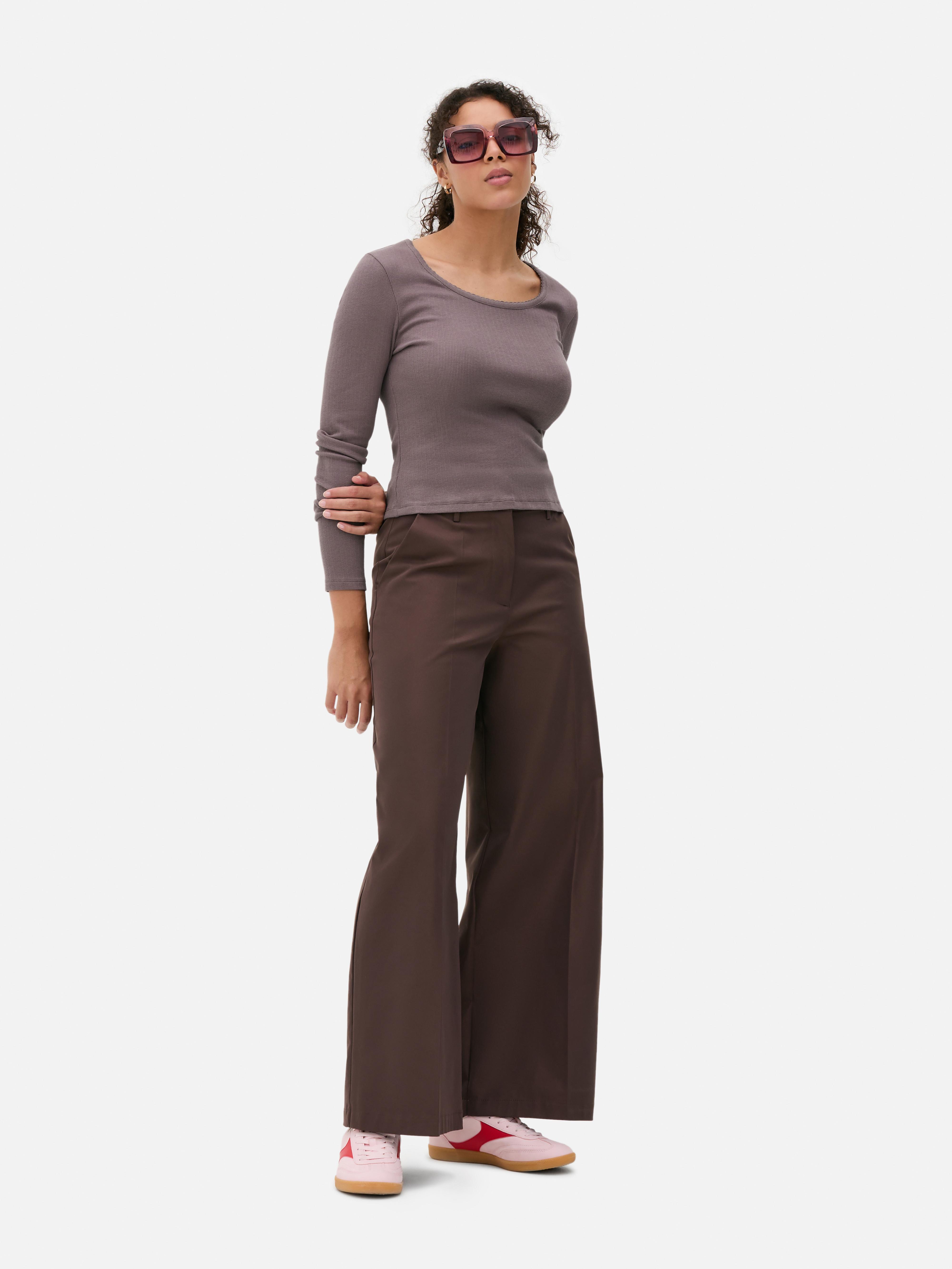 Scoop Neck Pointelle Top Dark Pink