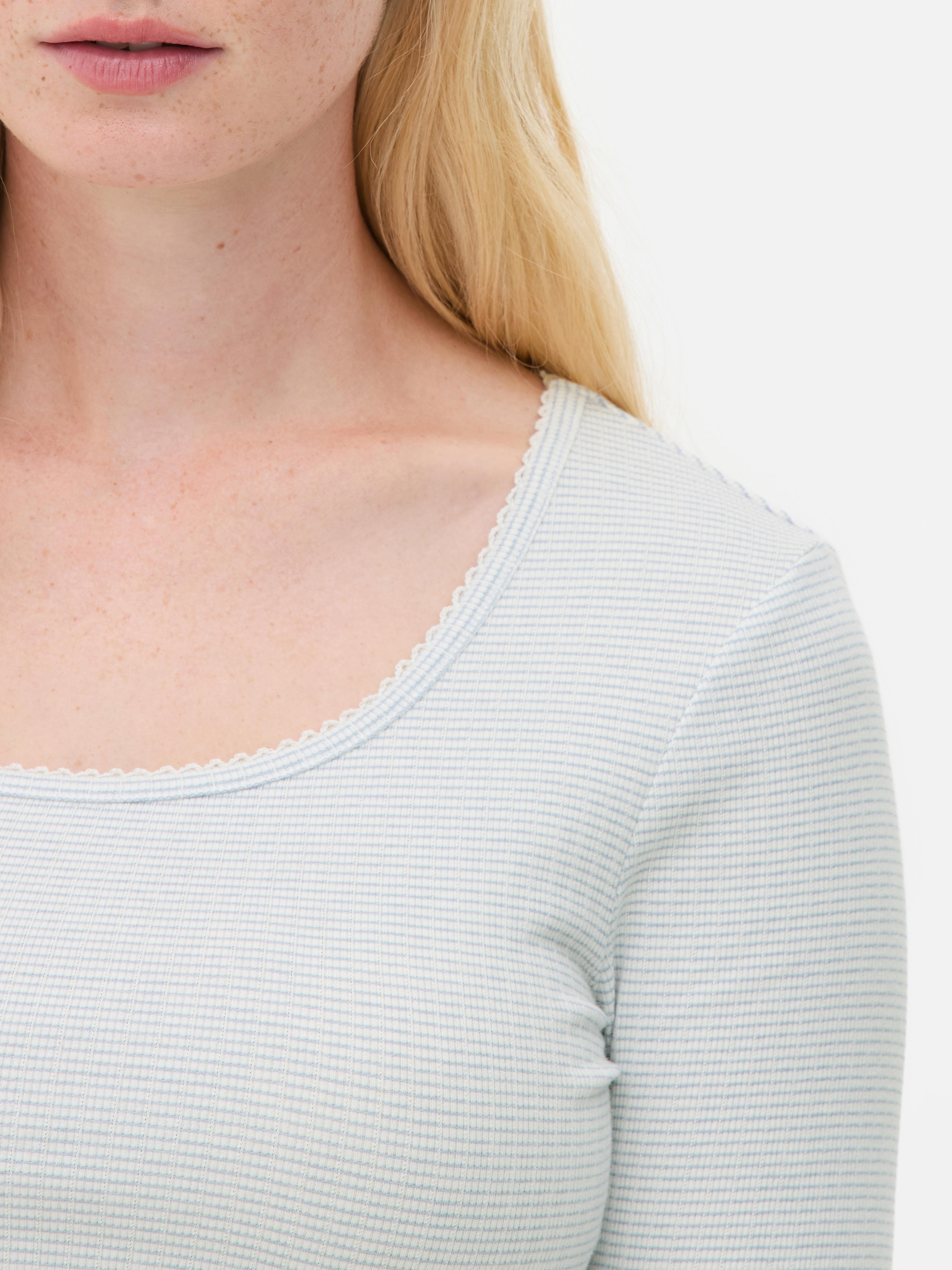 Scoop Neck Pointelle Top