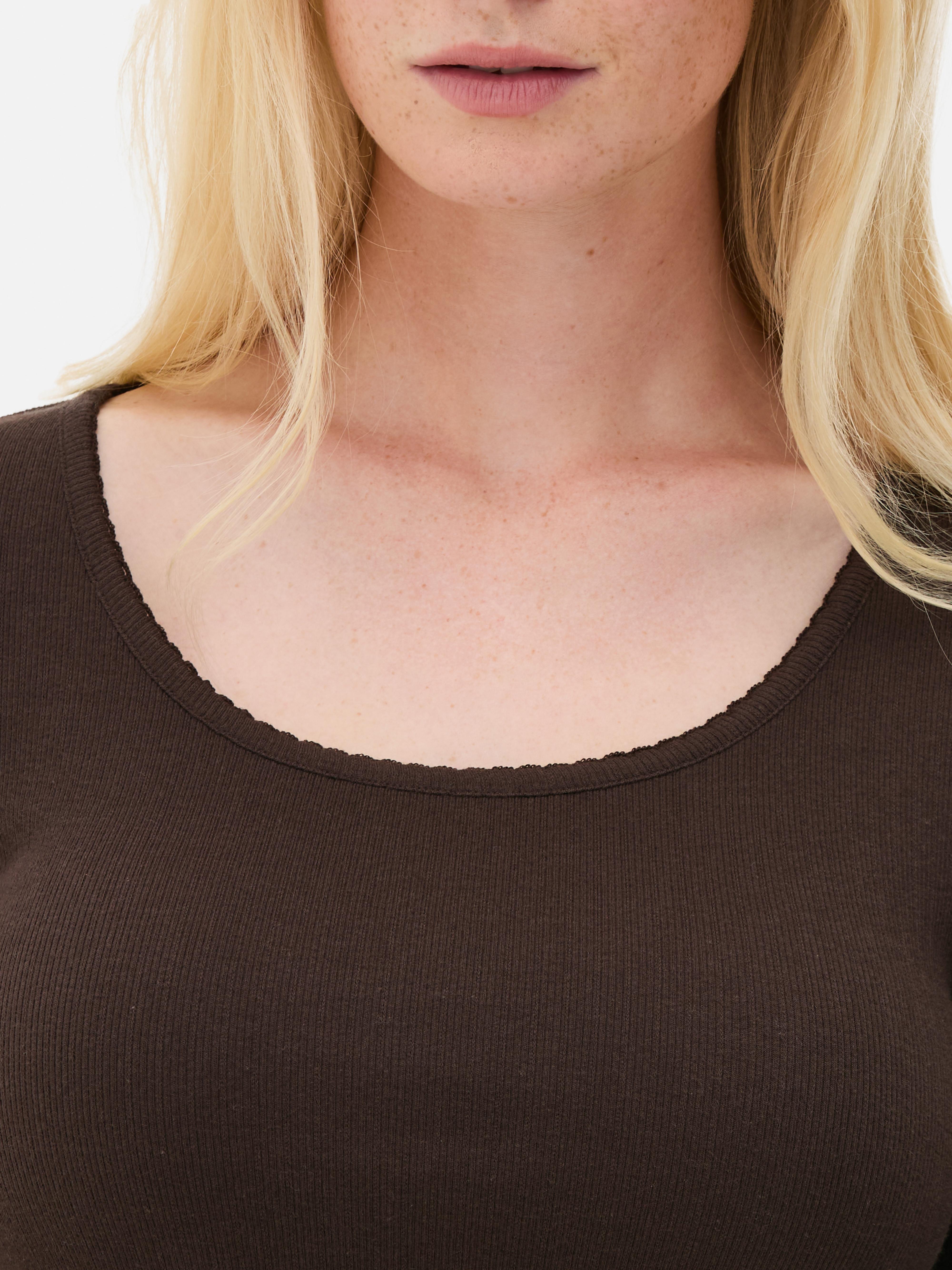 Scoop Neck Pointelle Top