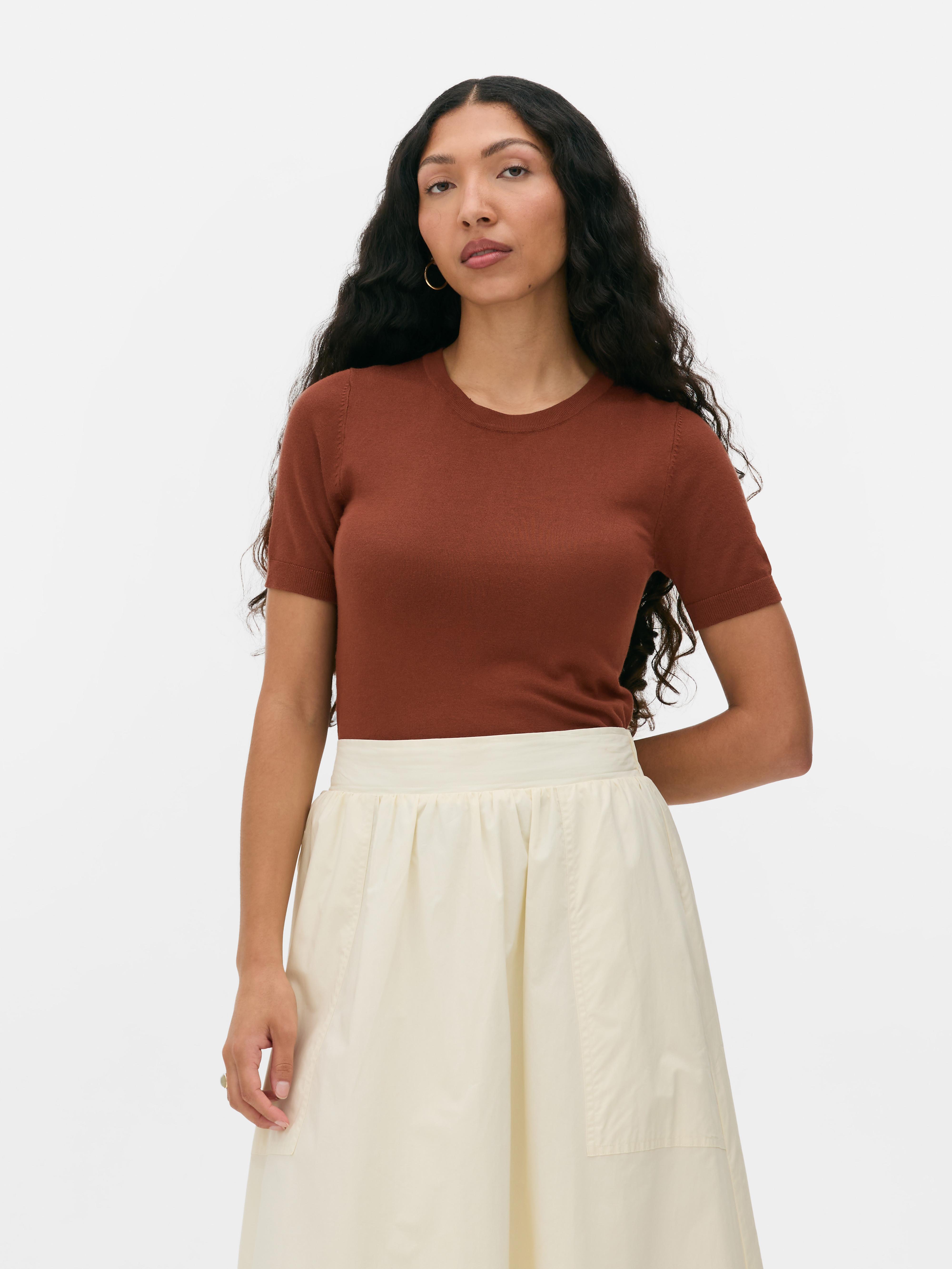 T-shirt ajusté à manches courtes