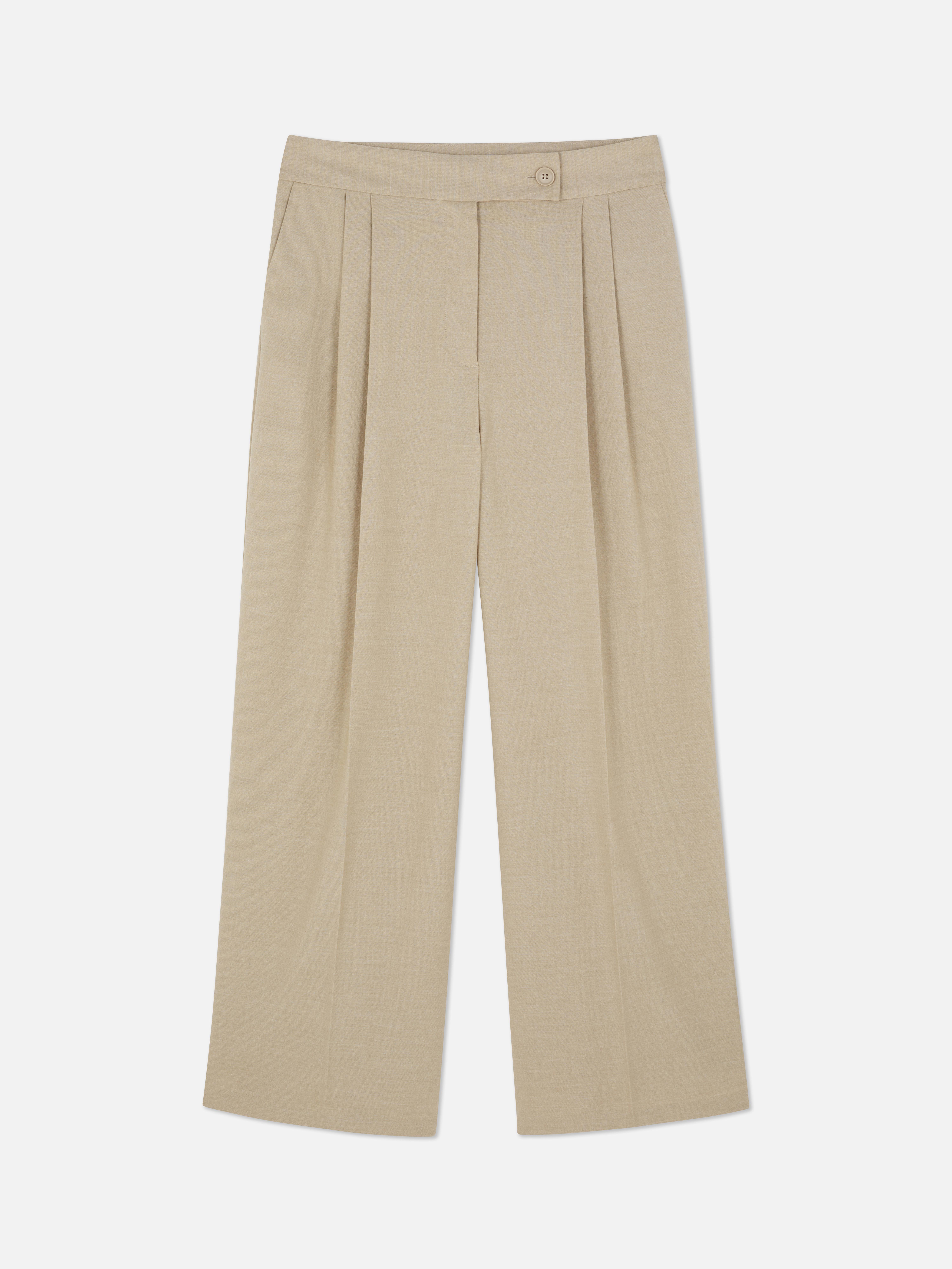 Pantalones plisados de talle medio