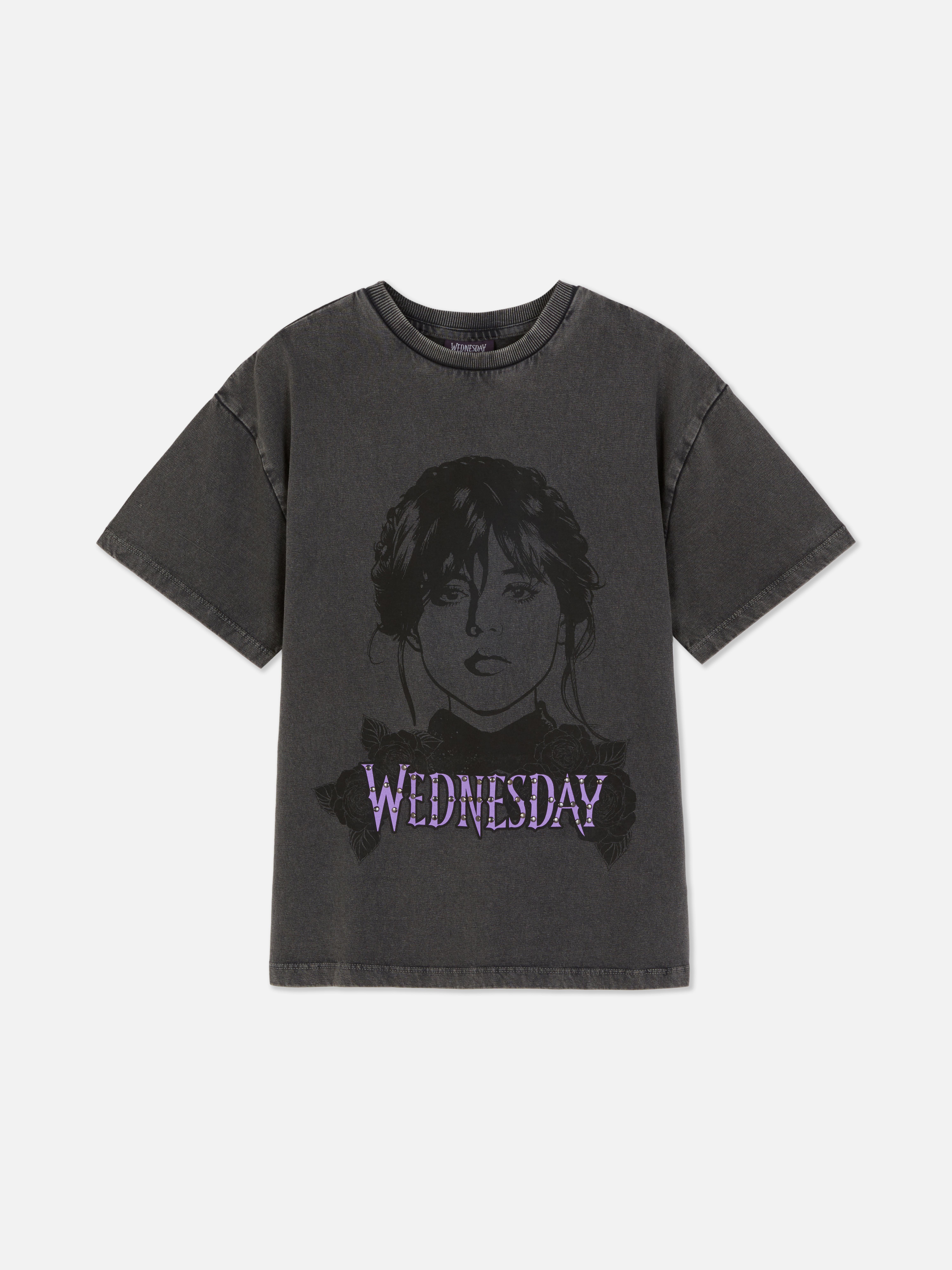 Wednesday Acid Wash Graphic T-Shirt