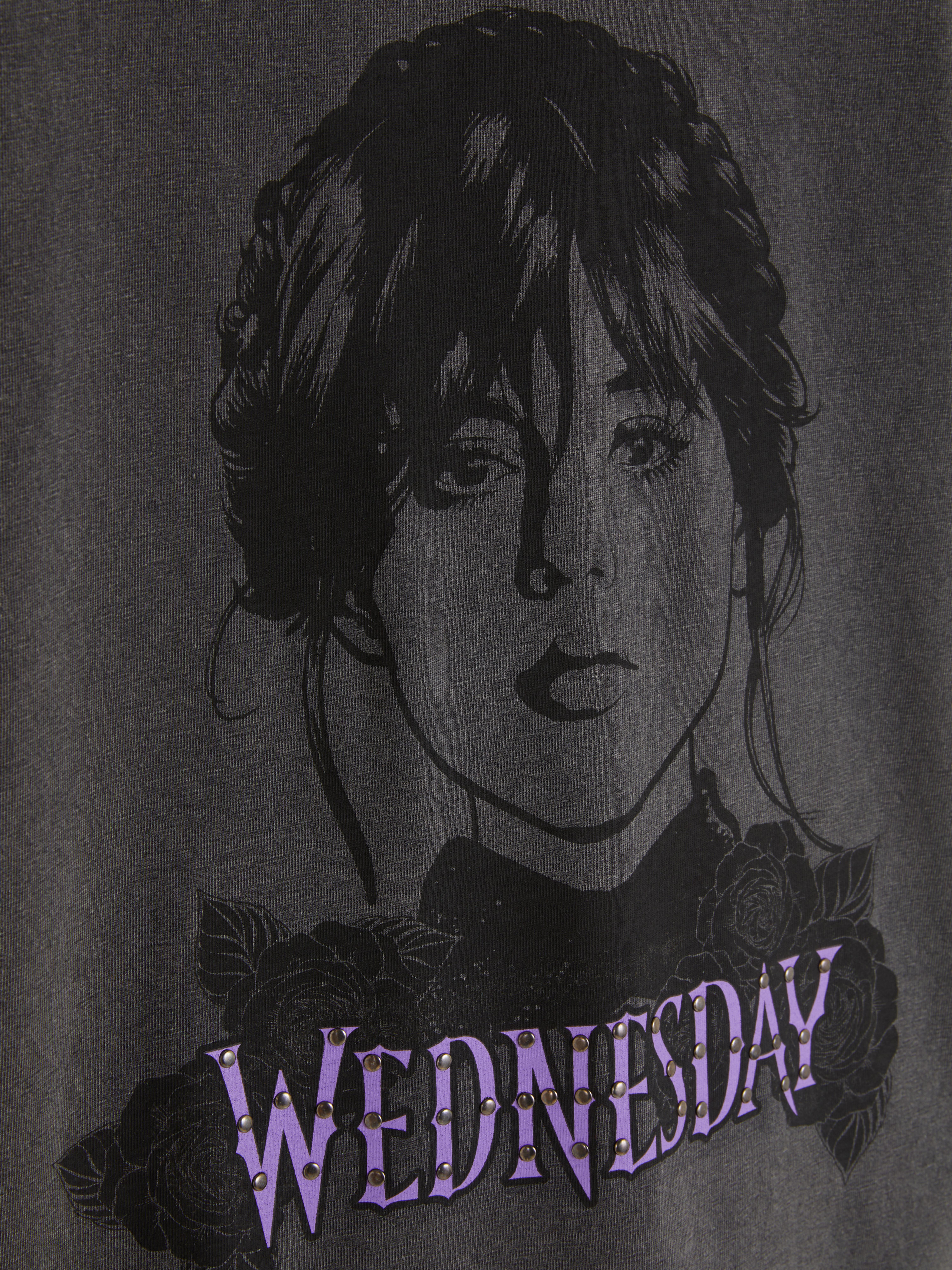 Wednesday Acid Wash Graphic T-Shirt