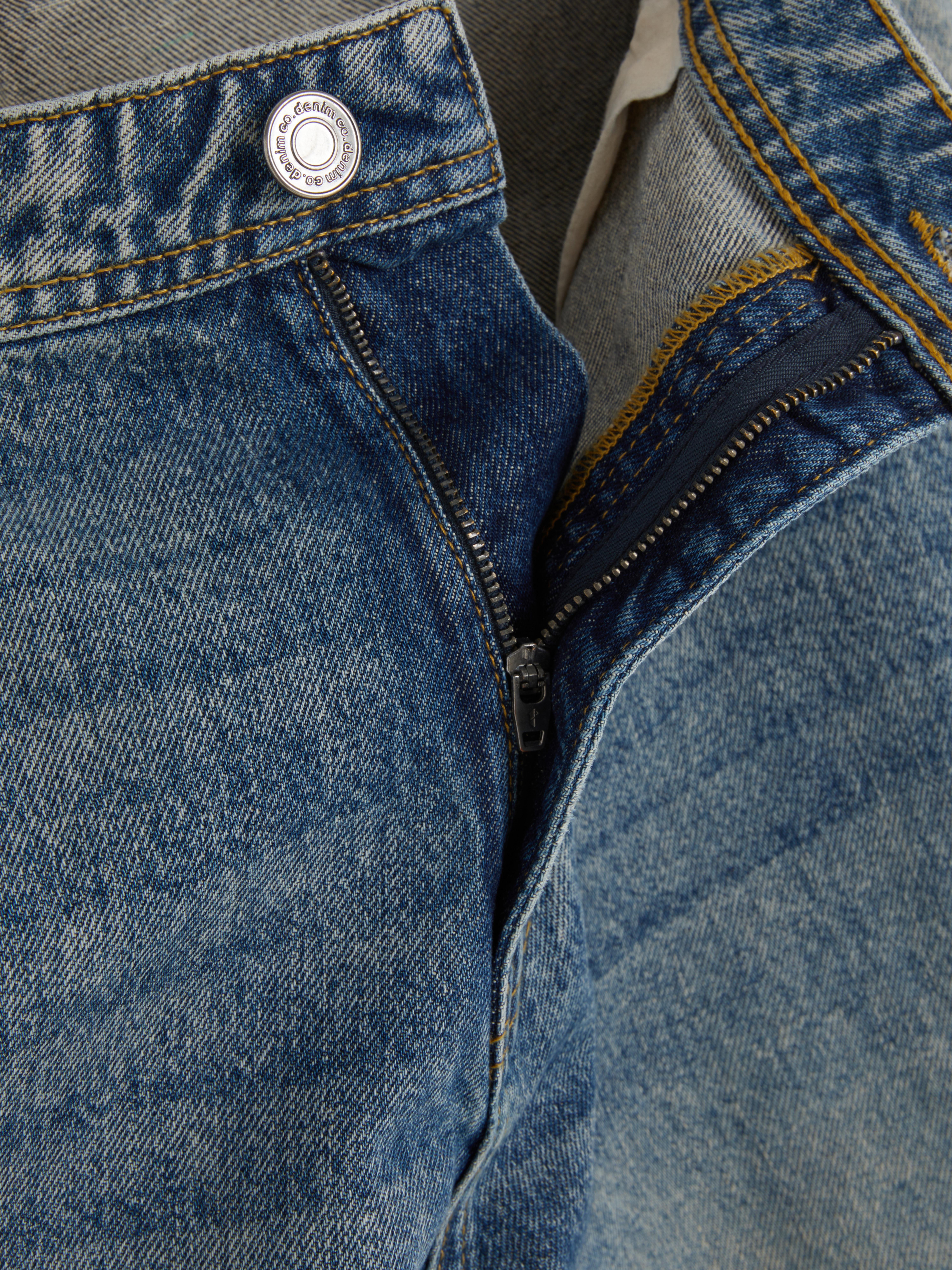 Jean cargo ample à taille mi-haute