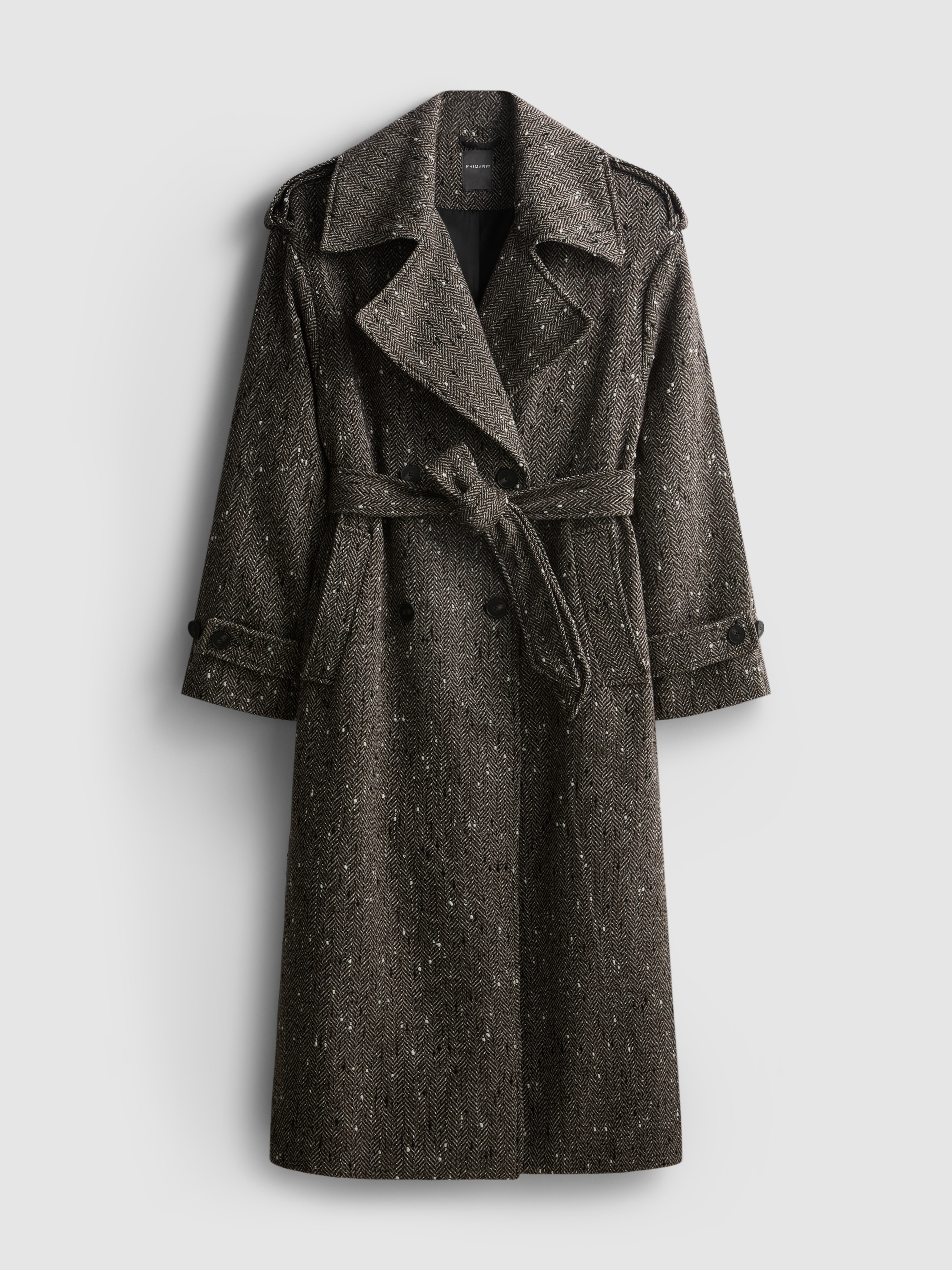Klassischer Trenchcoat aus Neps-Stoff