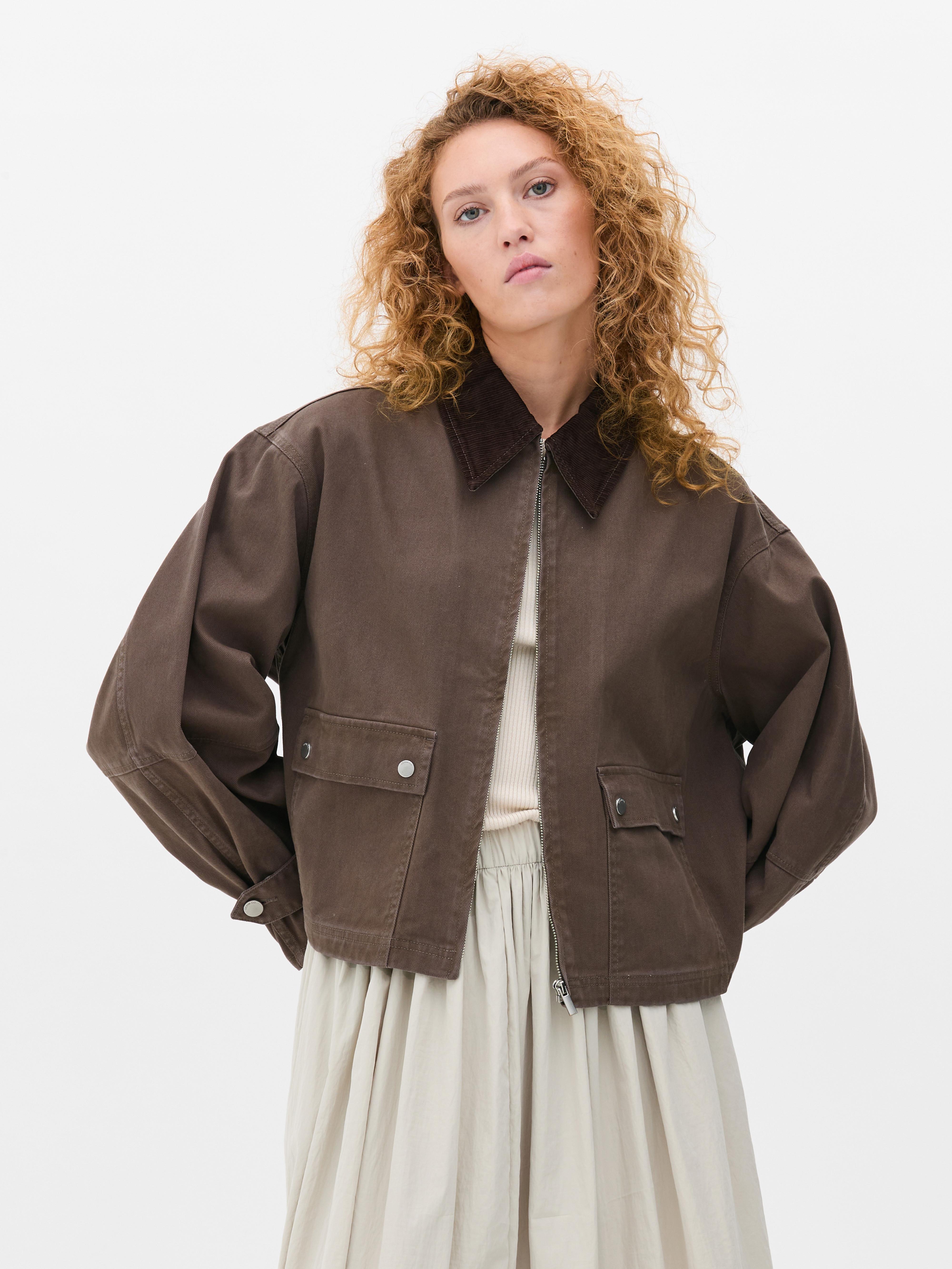 Balloon Sleeve Bomber Jacket