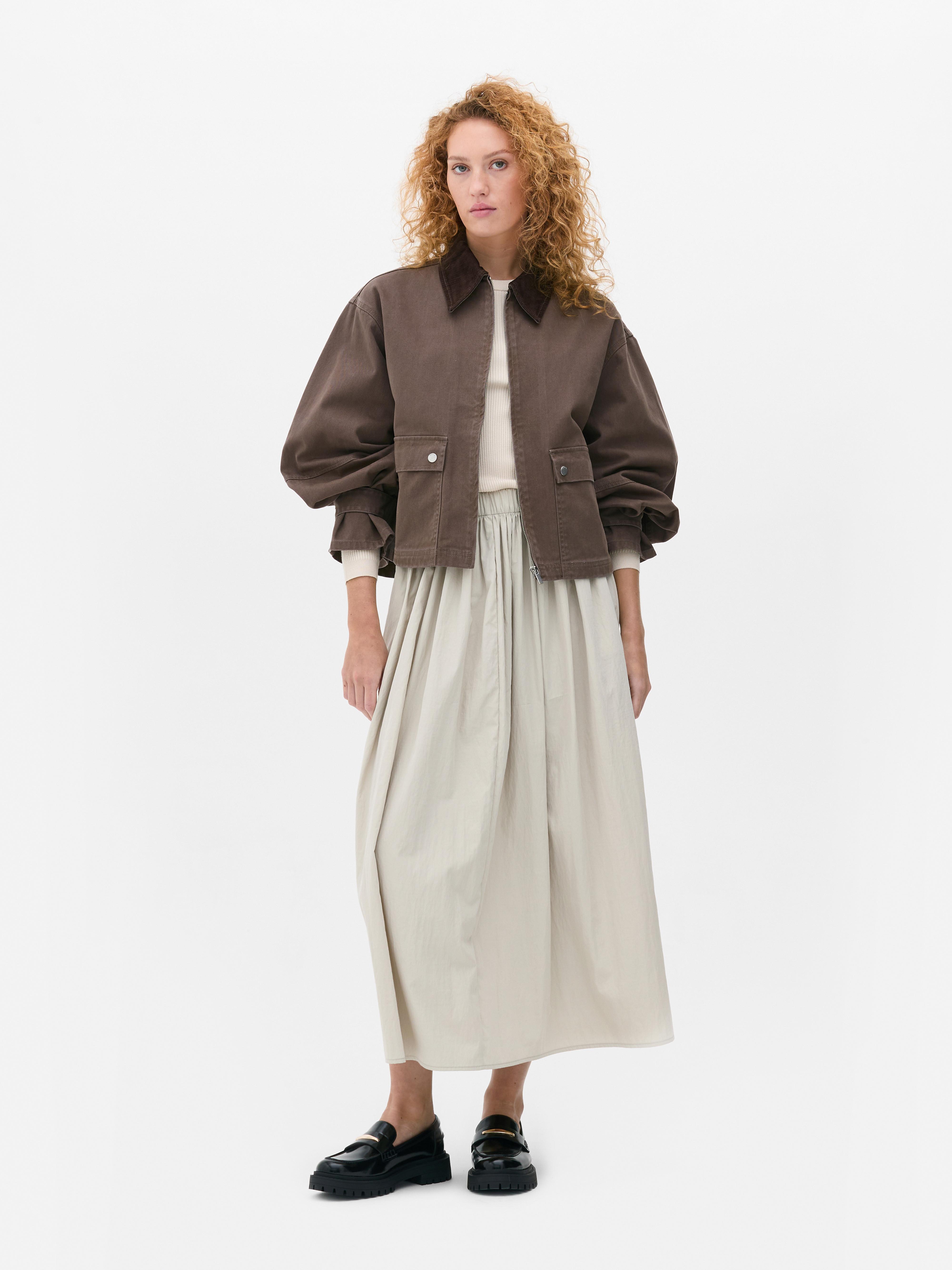 Balloon Sleeve Bomber Jacket