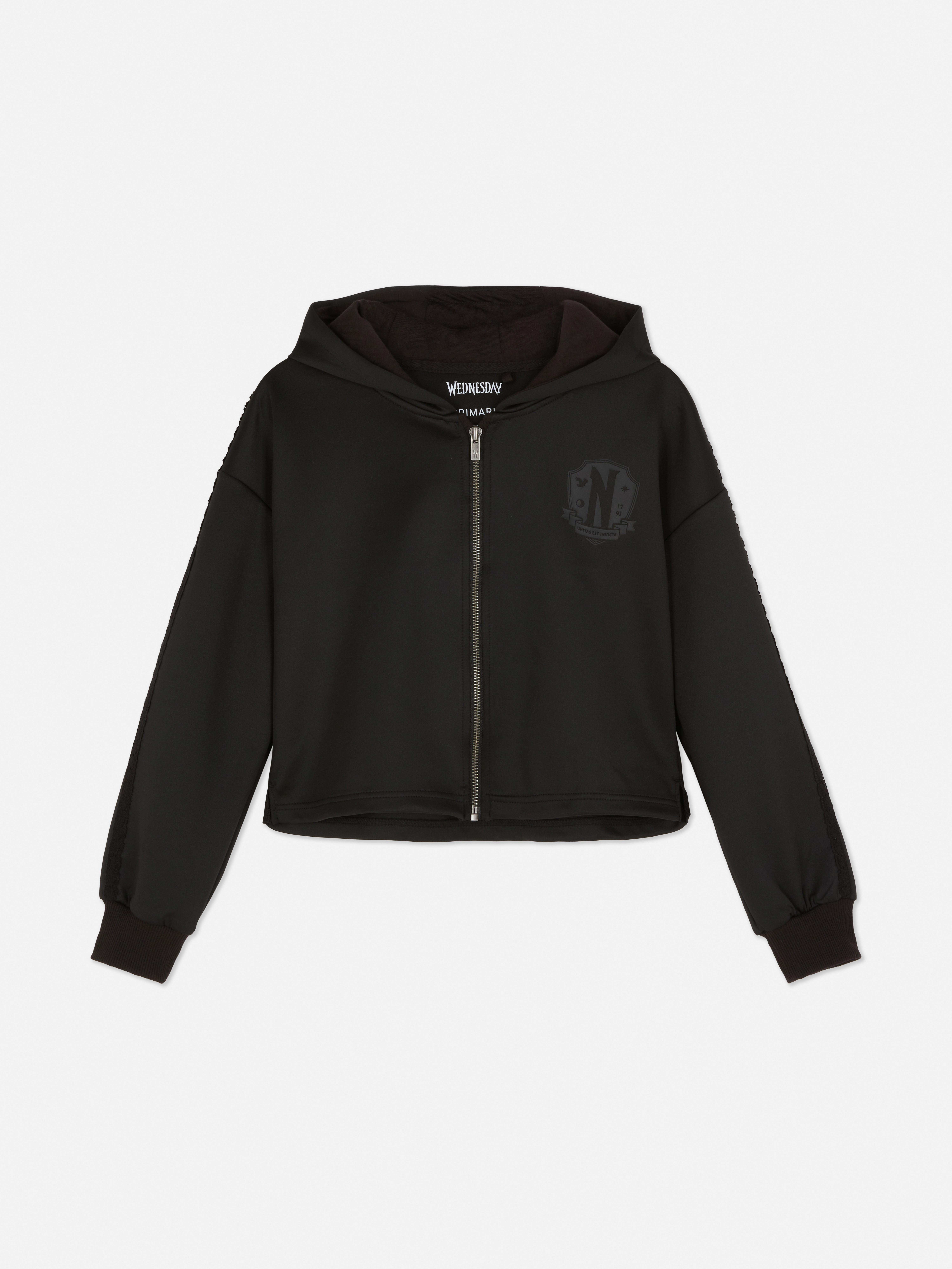 Girls Black 7-15yrs | Wednesday Zip-Up Hoodie | Primark