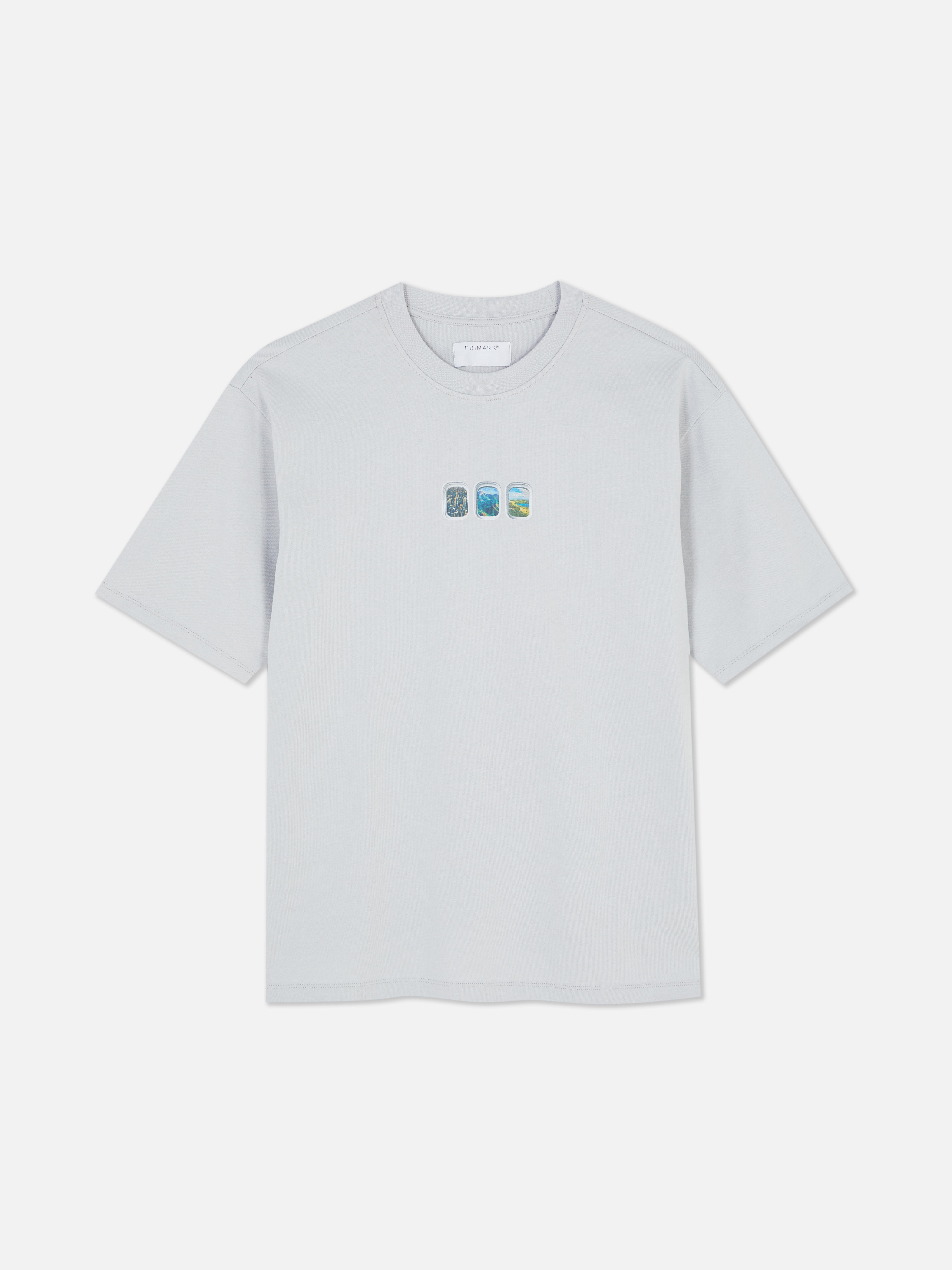 T-shirt met vliegtuigvensterprint
