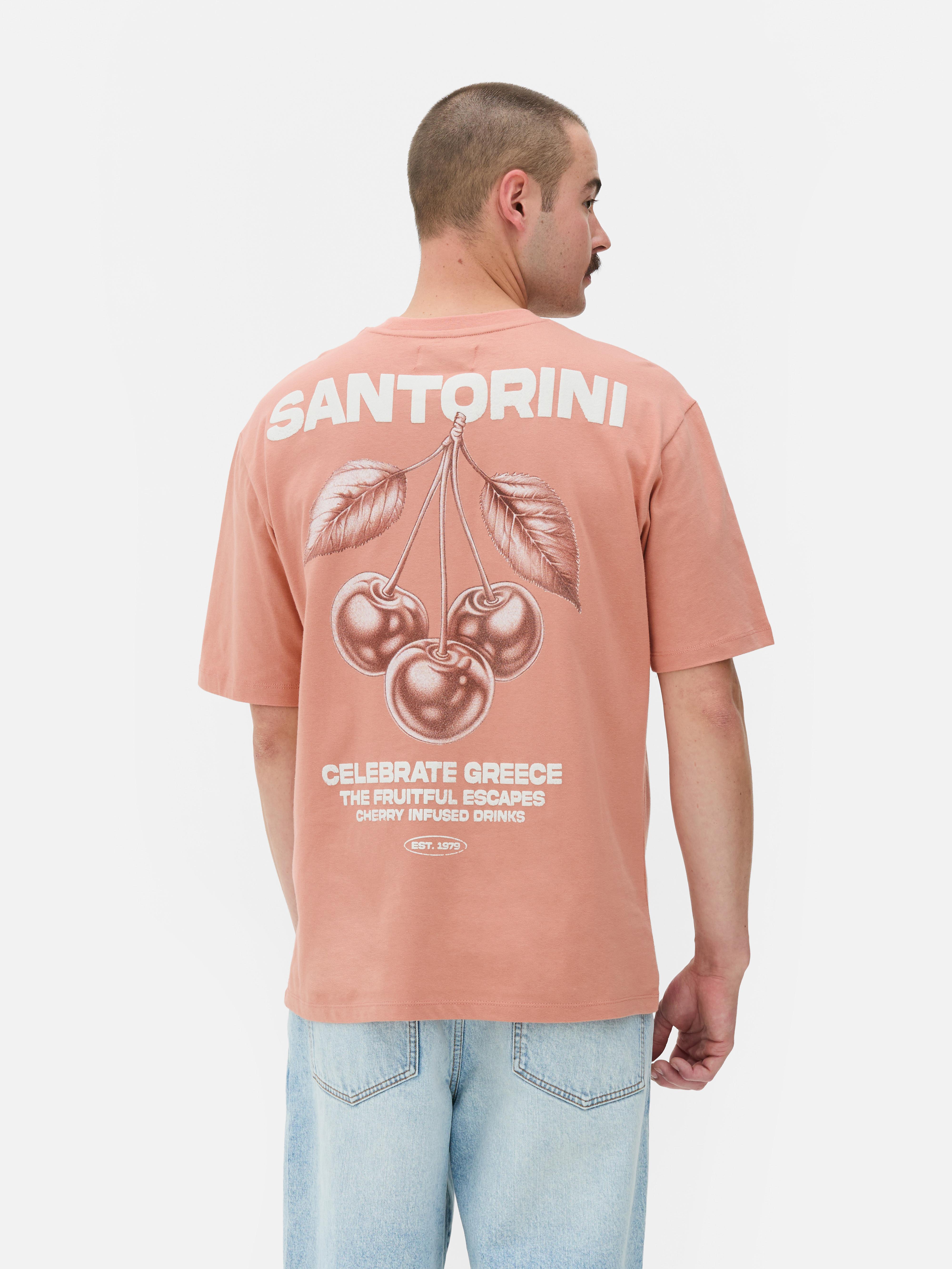 T-shirt z nadrukiem Santorini