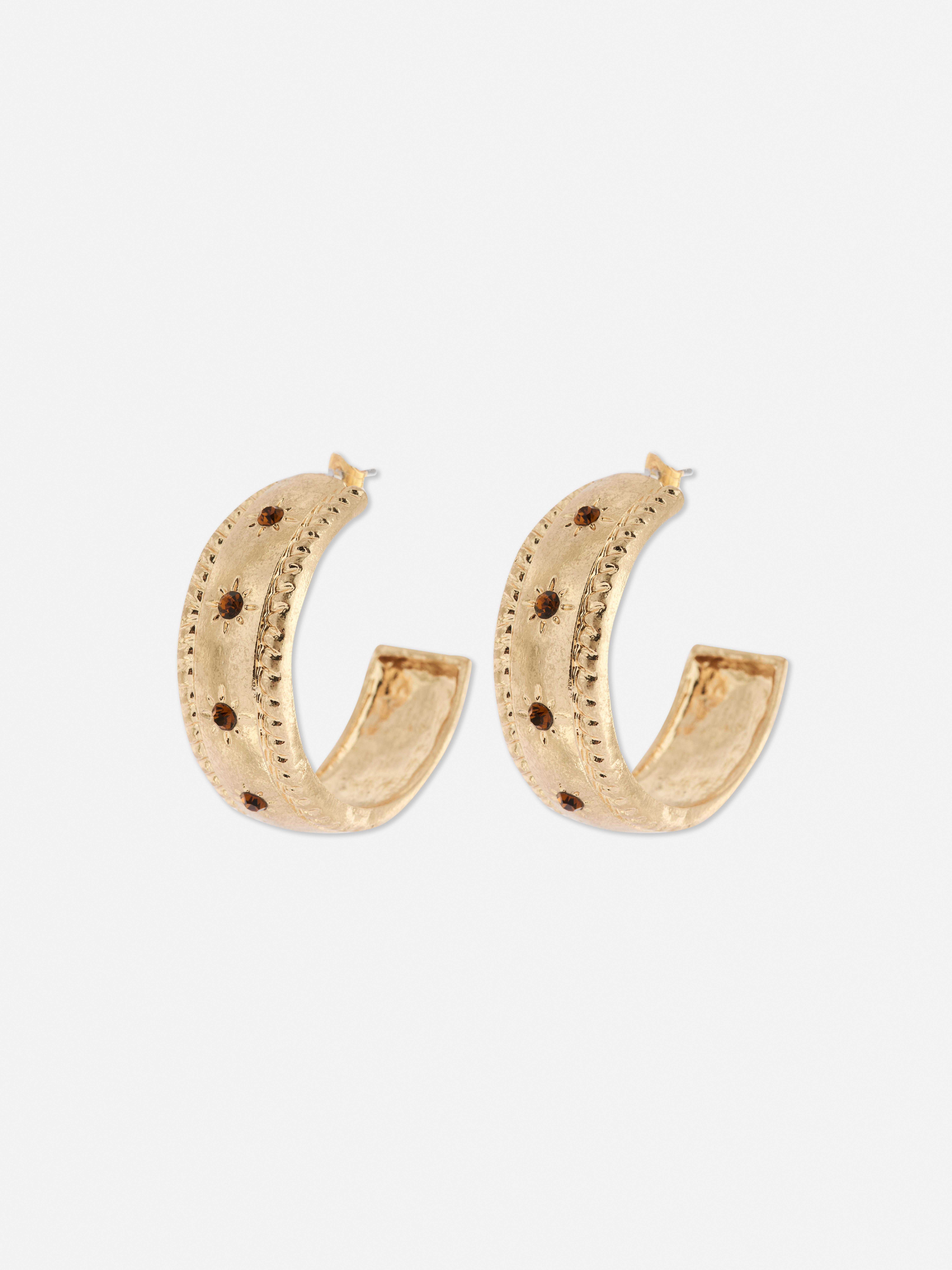 Rita Ora Embellished Star Hoops
