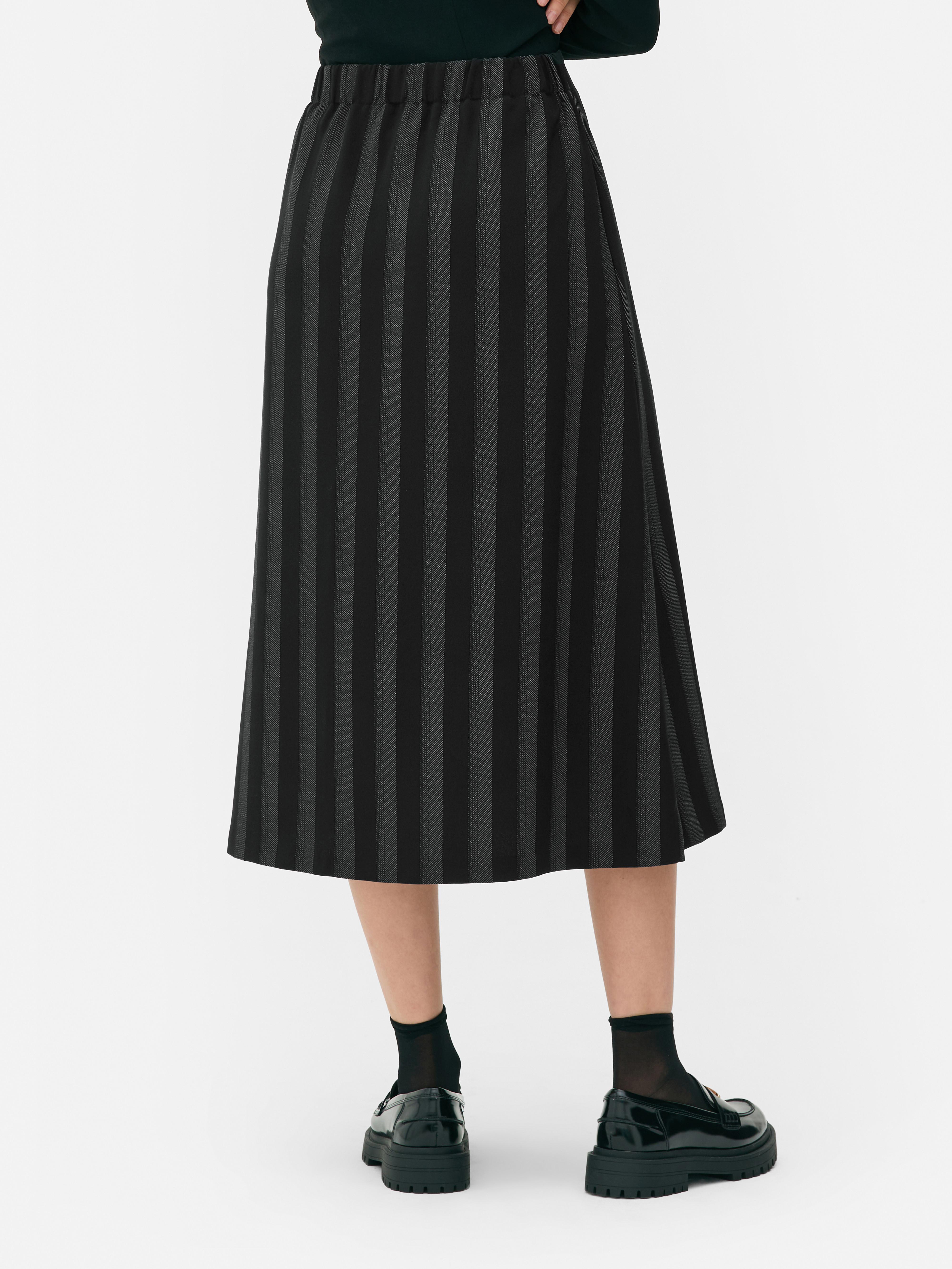 【as\"on】POLA STRIPE SKIRT ISSEY MIYAKE Cotton Poly Stripe Wrap Skirt Yellow 9 | PLAYFUL