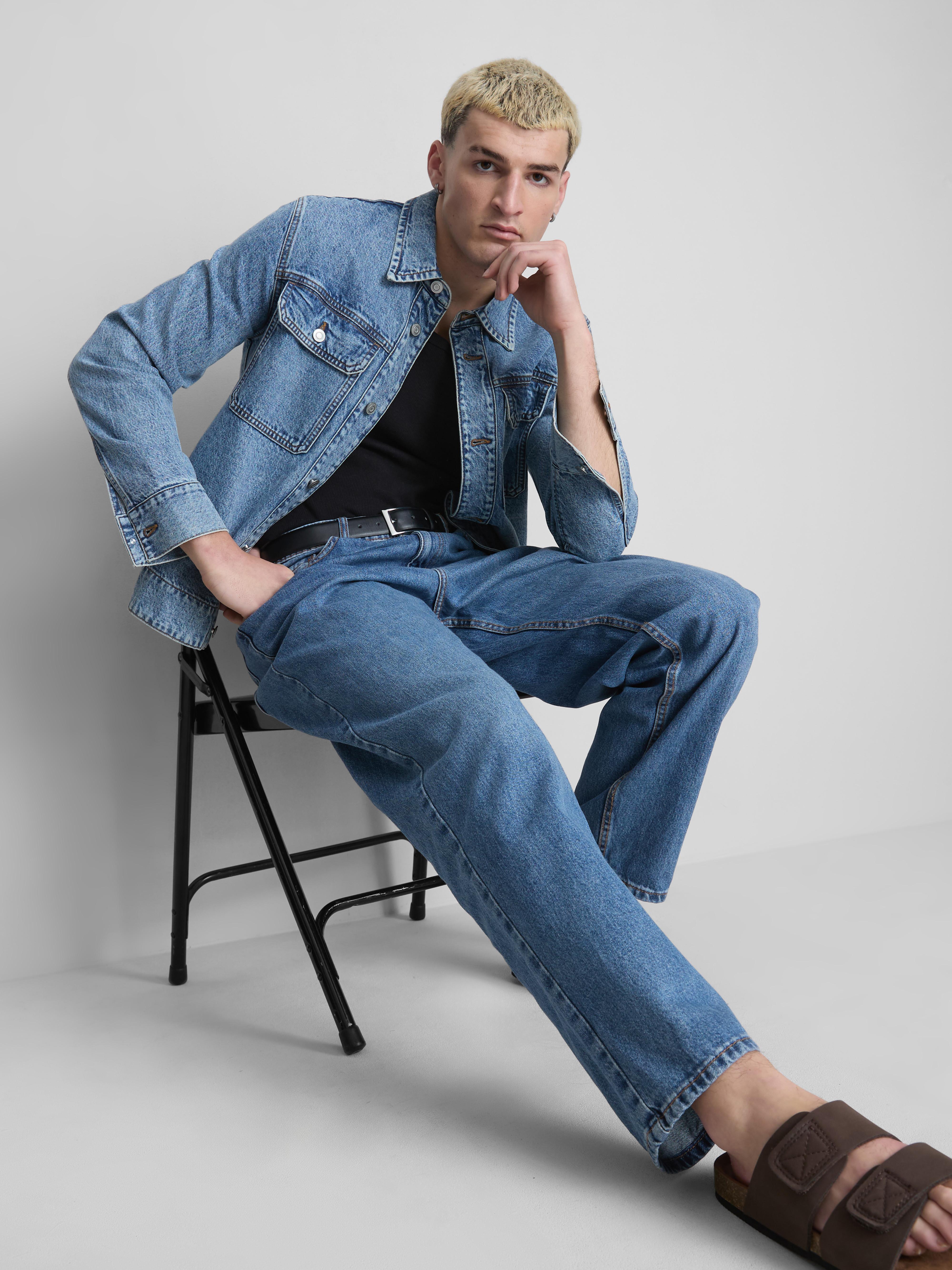 Jean taille haute décontracté