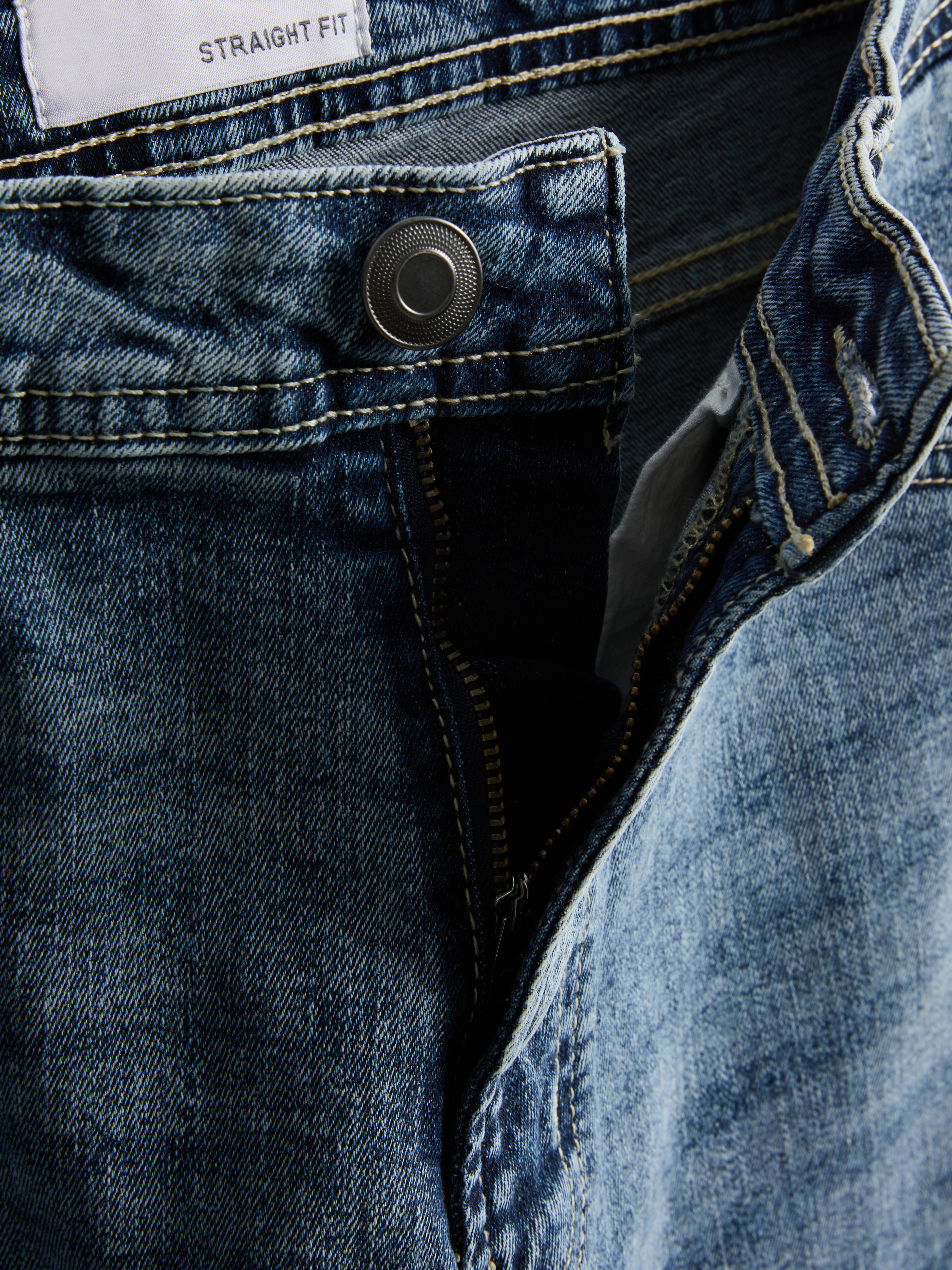 Men's Mid Blue Stretch Straight Leg Jeans