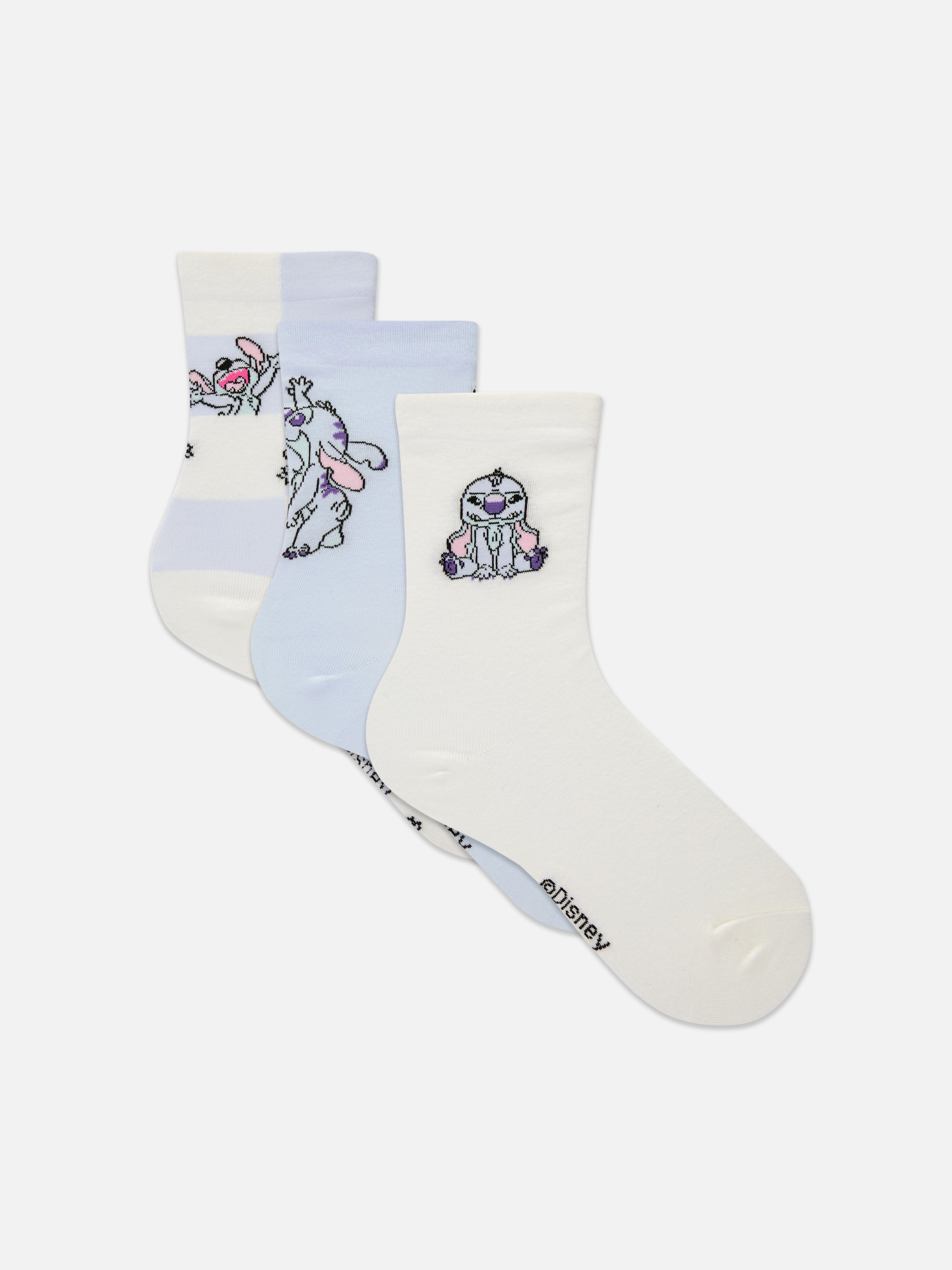 Pack 3 pares meias cano médio Disney Stitch