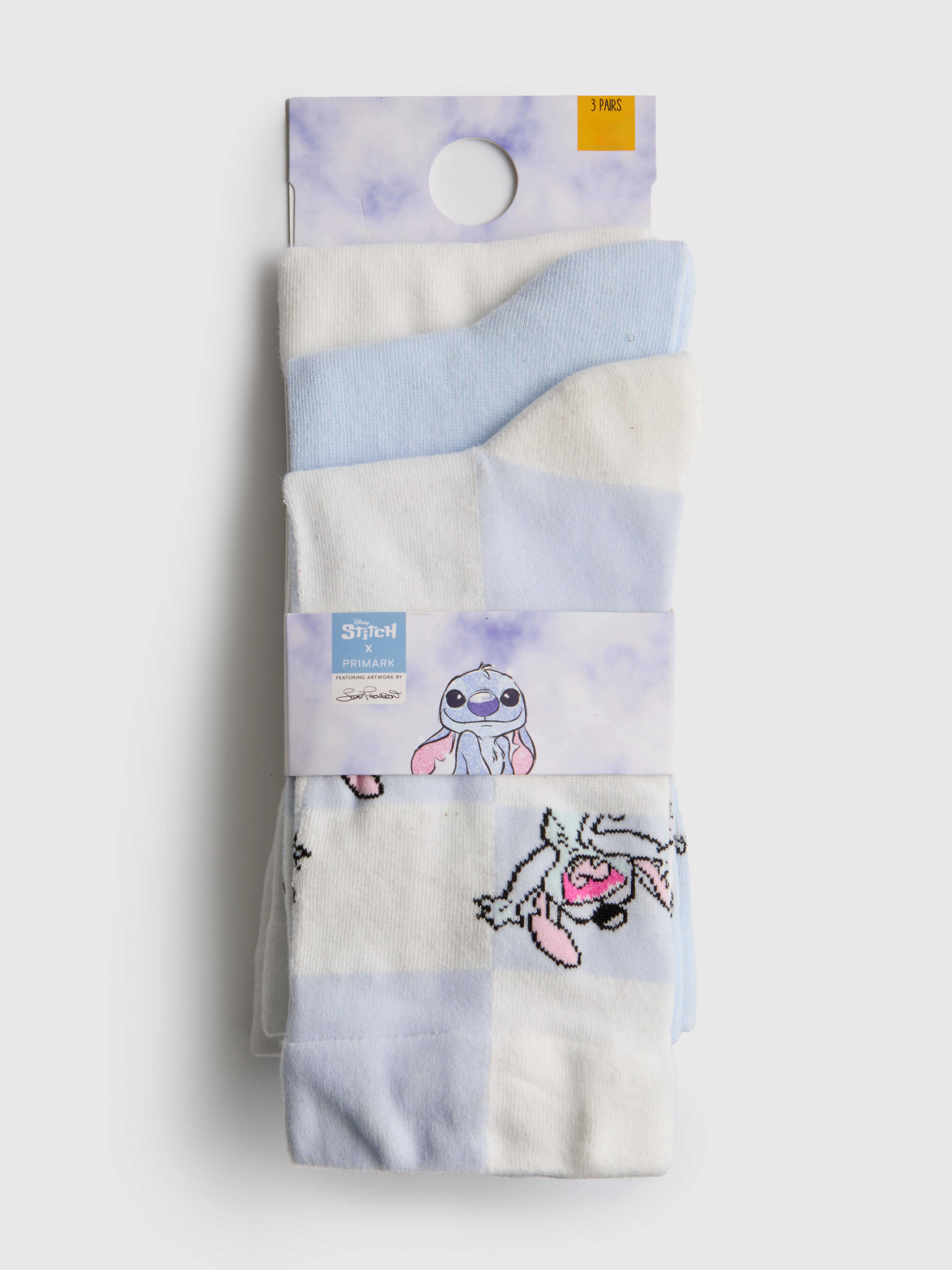 Pack 3 pares meias cano médio Disney Stitch