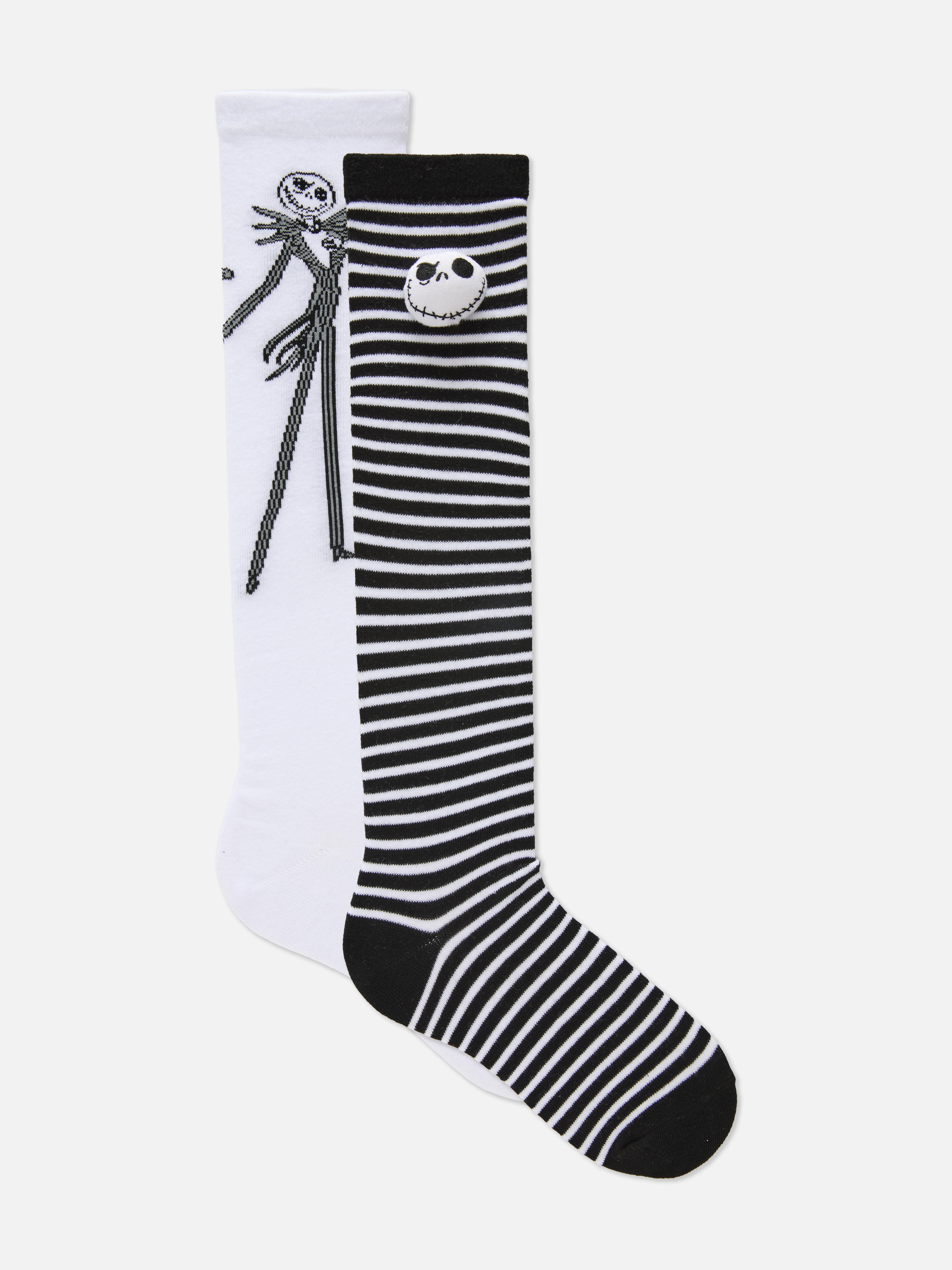 Lot de 2 paires de chaussettes hautes Disney Tim Burton L’Étrange Noël de monsieur Jack