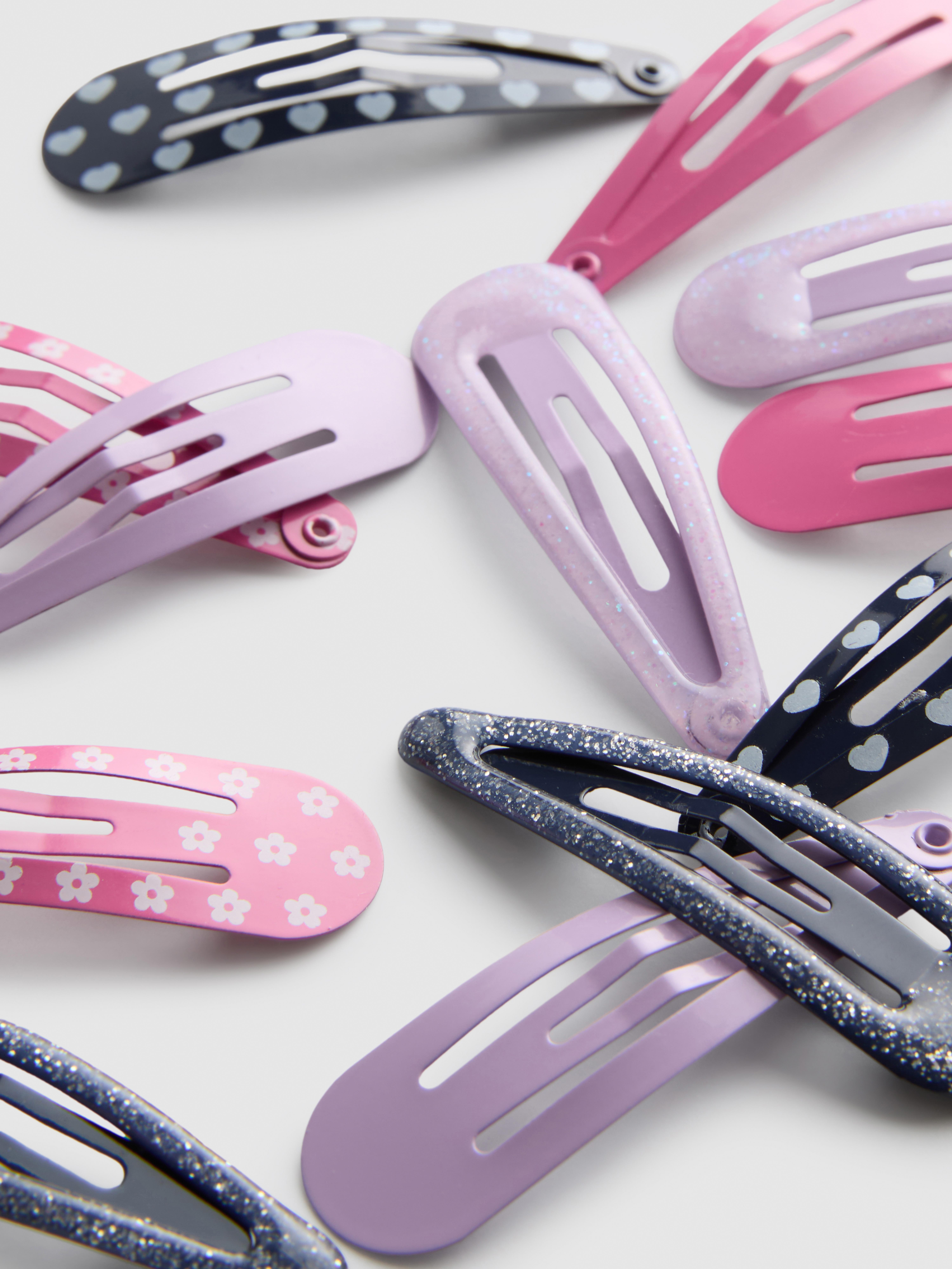 12pk Mixed Snap Hair Clips