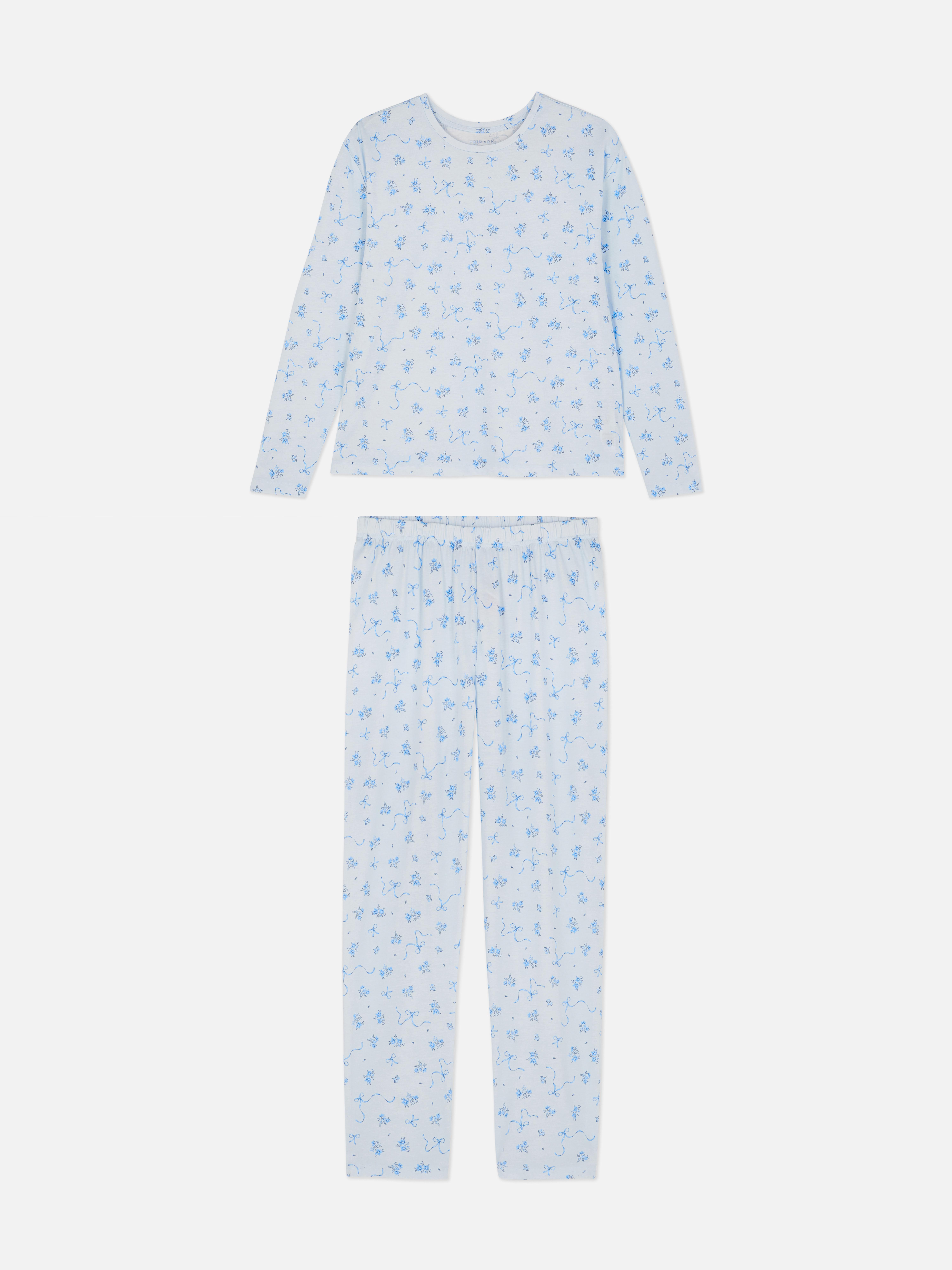 Pyjama met lange mouwen en print