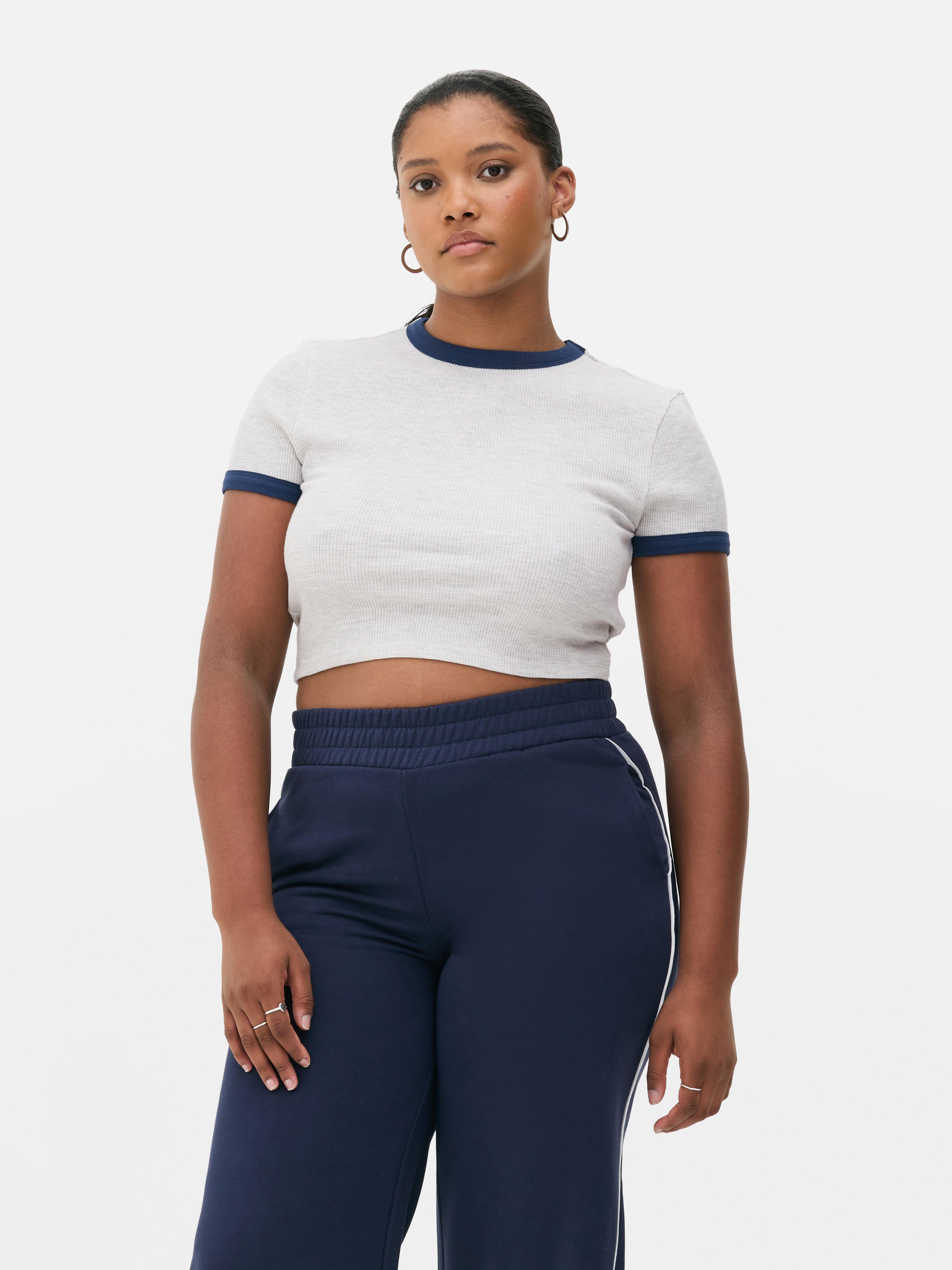 Waffle Graphic Crop Tee